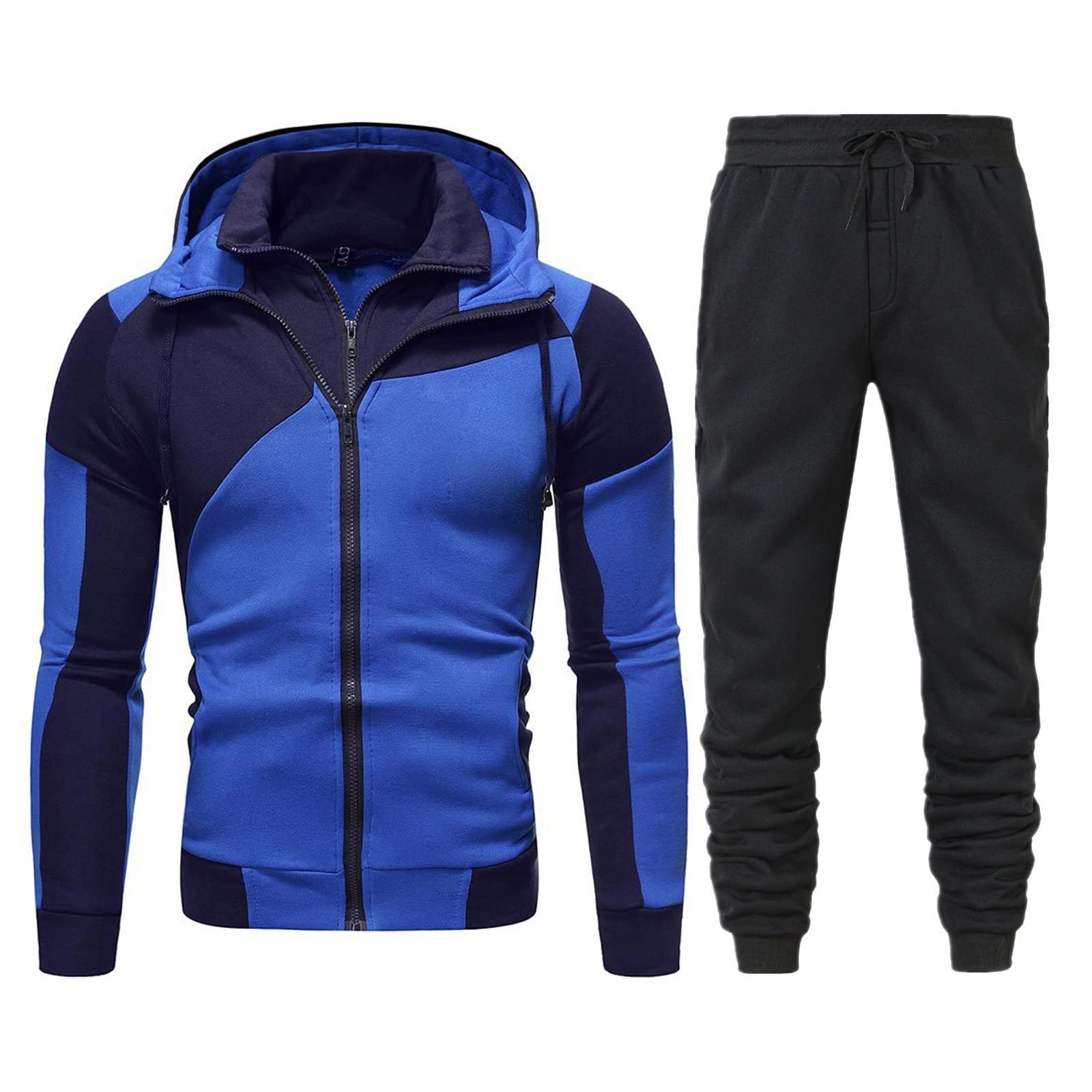ETHKIA Men's Winter Track Suits 2-Piece Set - Classic Fit Sweatpants & Hoodie Outfit for Work, Gym & Casual Wear | Warm Fleece Jogger Set for Men