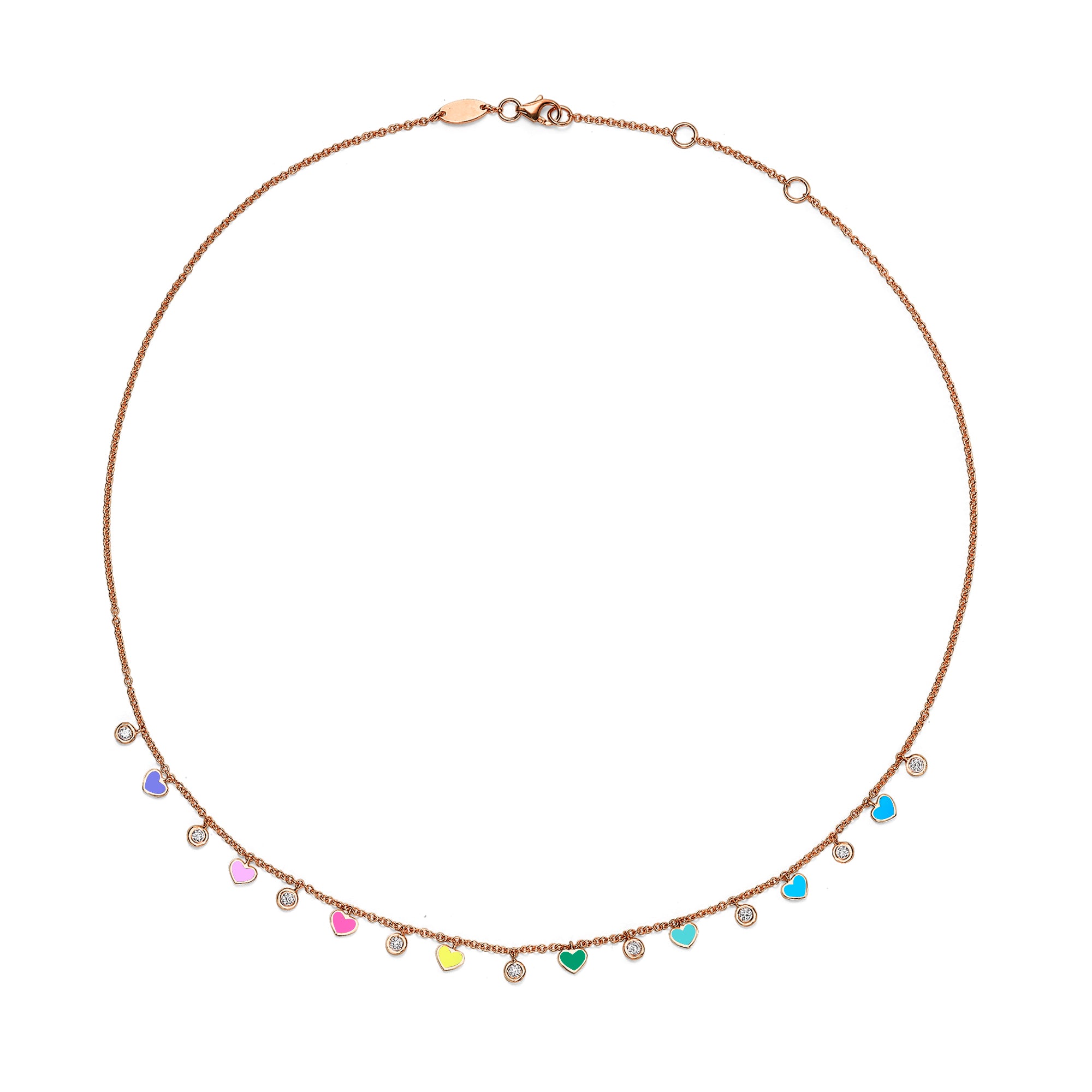 Luna Diamond Heart Necklace for Women - Multi Color Cubic Zirconia Pendant Jewelry Gift for Valentine's Day, Anniversary & Birthday