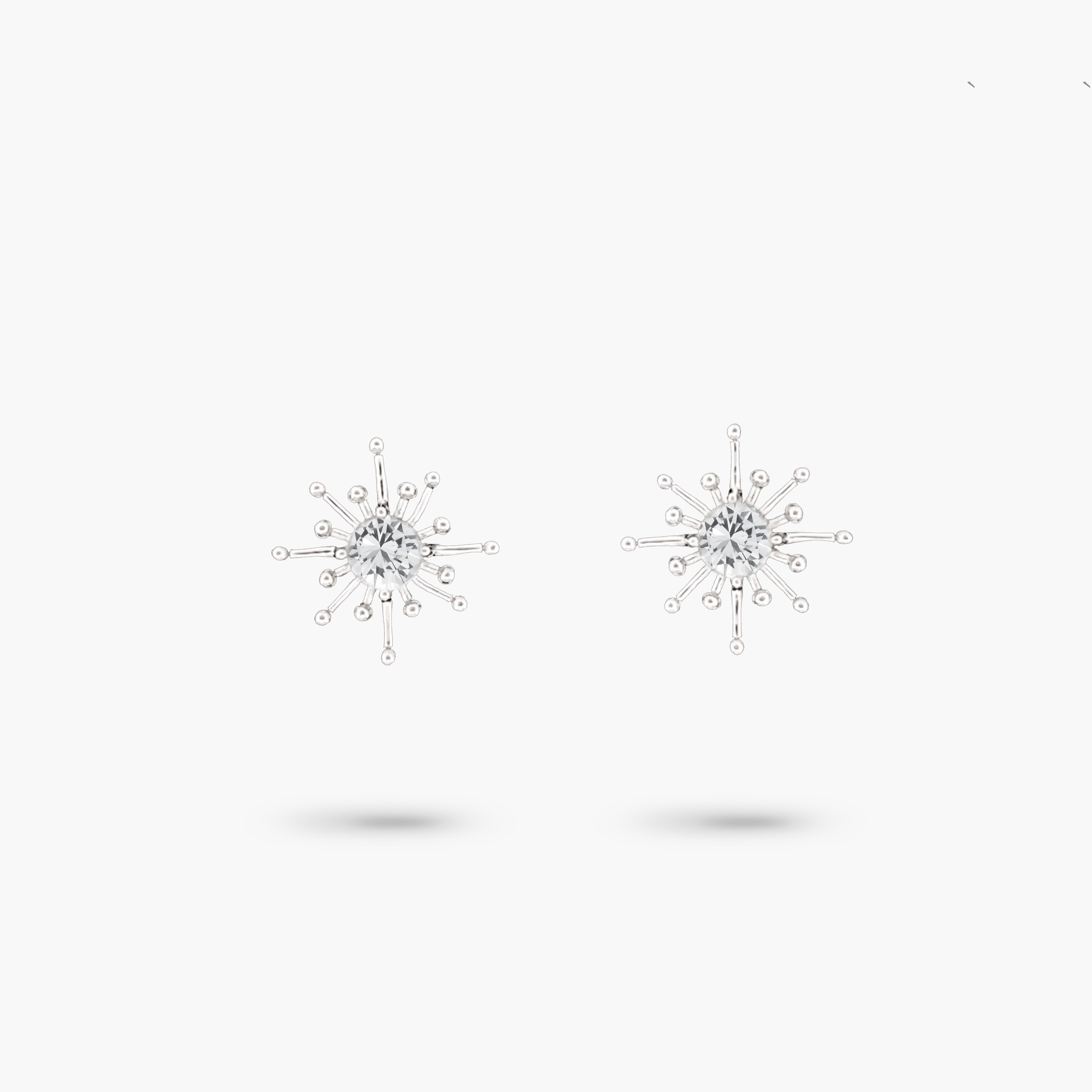 Amare Wear 925 Sterling Silver White Topaz Starburst Stud Earrings for Women | Hypoallergenic Elegant Jewelry Gift | Perfect for Parties, Weddings & Everyday Wear