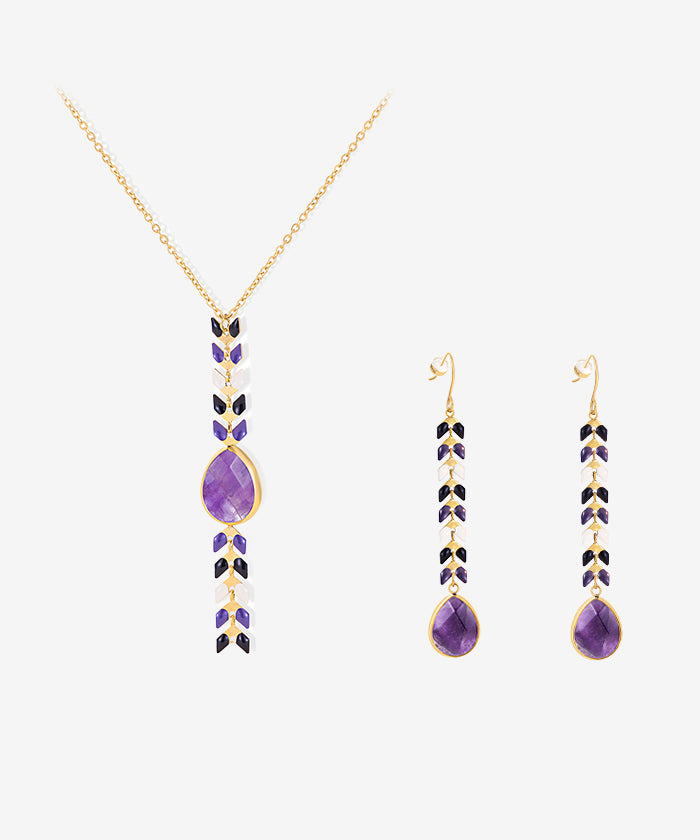 Wrangler Demeter’s Tear Necklace and Earrings Set - Sterling Silver Greek Goddess Jewelry for Women, Perfect for Weddings, Parties & Special Occasions