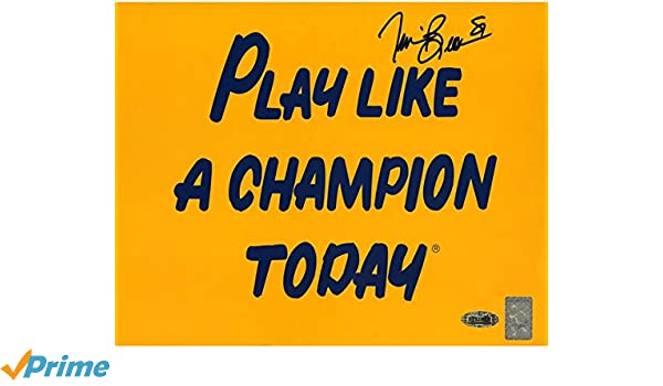 Tim Brown Autographed 8x10 Photo - Play Like A Champion Today - Signed Memorabilia for Football Fans, Man Cave Decor, and Sports Collectors