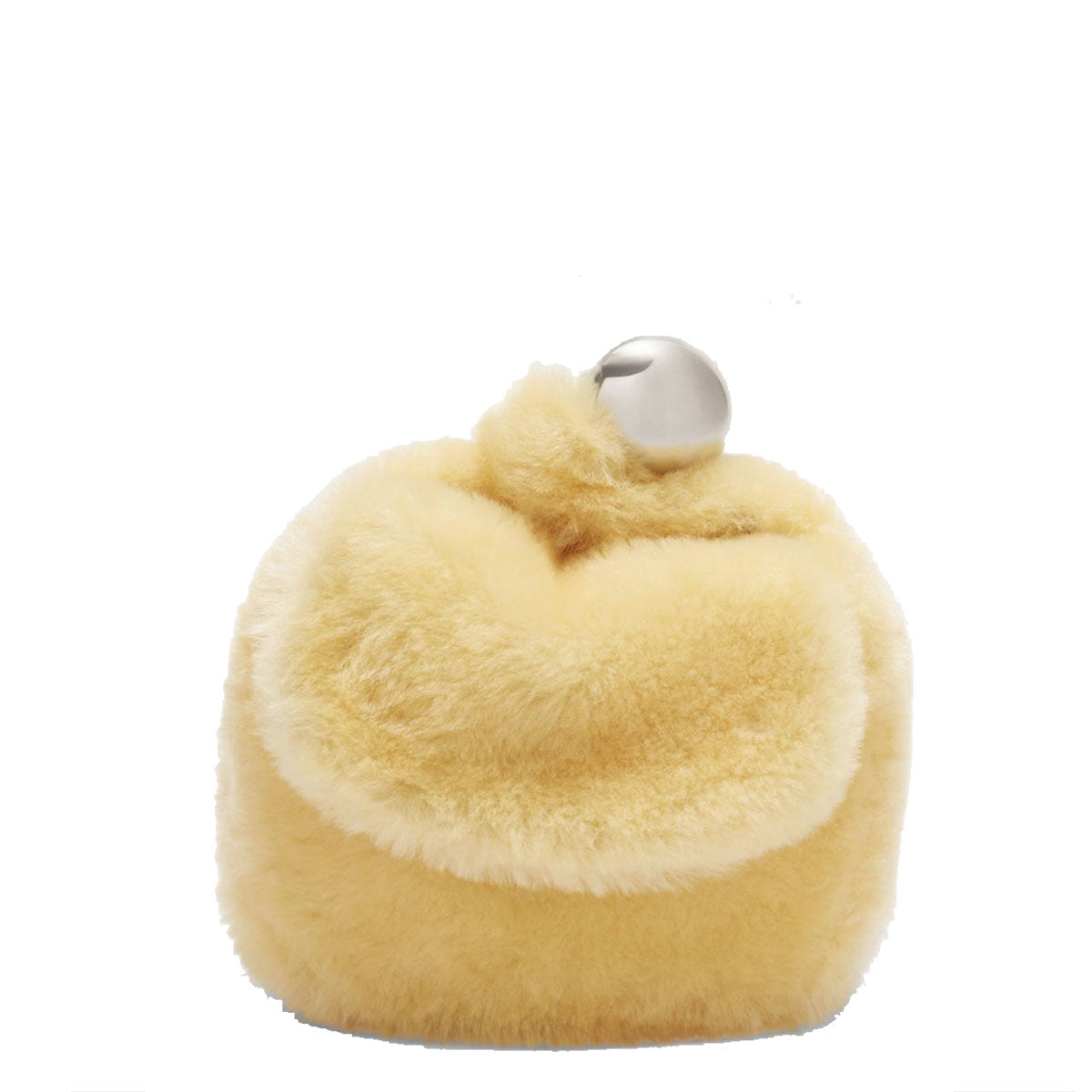 Soft Shearling Sphere Pouch in Yellow - Cozy and Stylish Storage for Makeup, Jewelry & Small Essentials | Perfect for Travel, Home & Office Organization