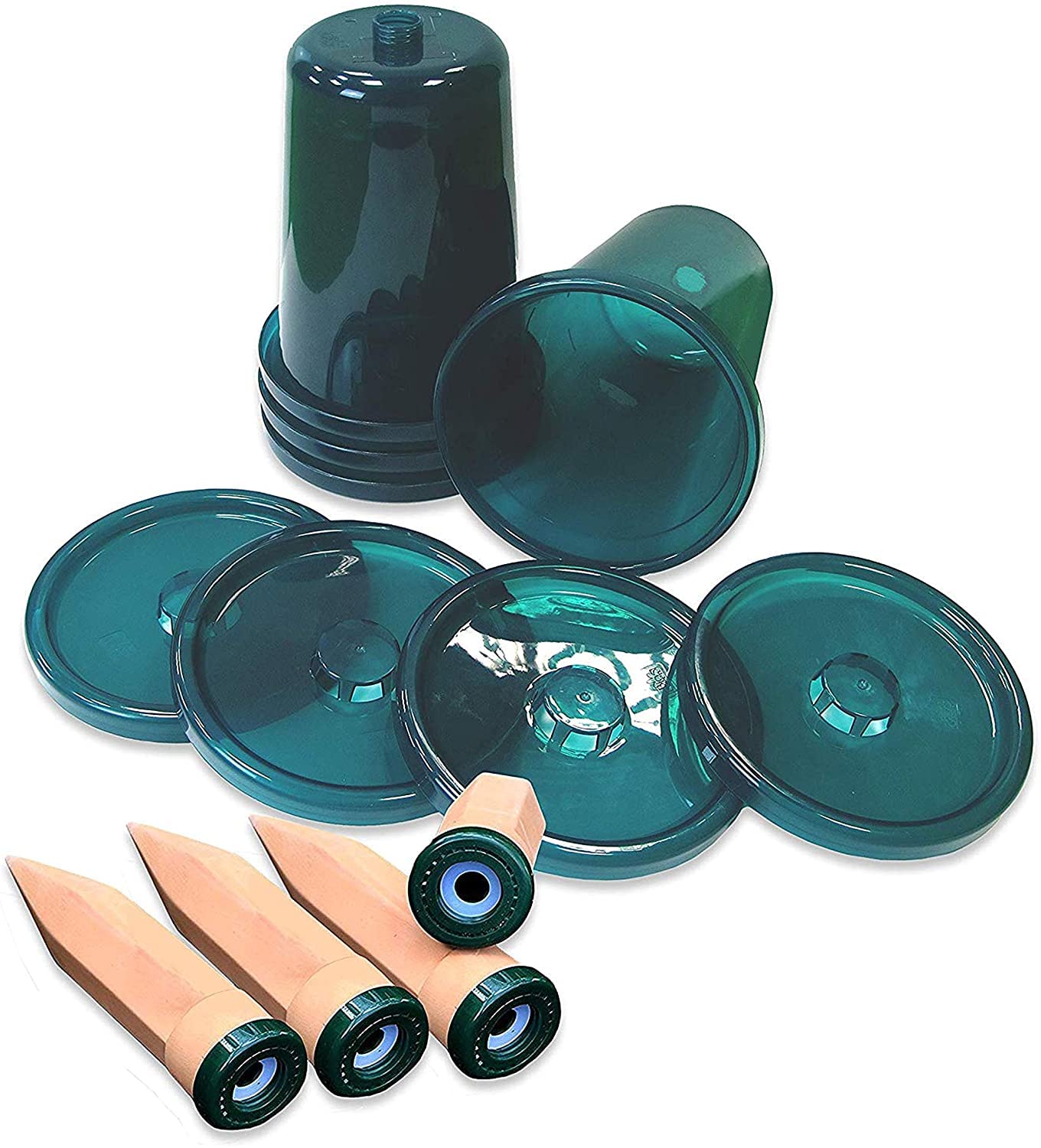 Bio Green HCP-S4 Automatic Plant Watering System - 4 Pack Hydro Cups for Indoor/Outdoor Plants | Self-Watering Spikes for Vacation, Garden, Potted Plants (Terracotta/Green)