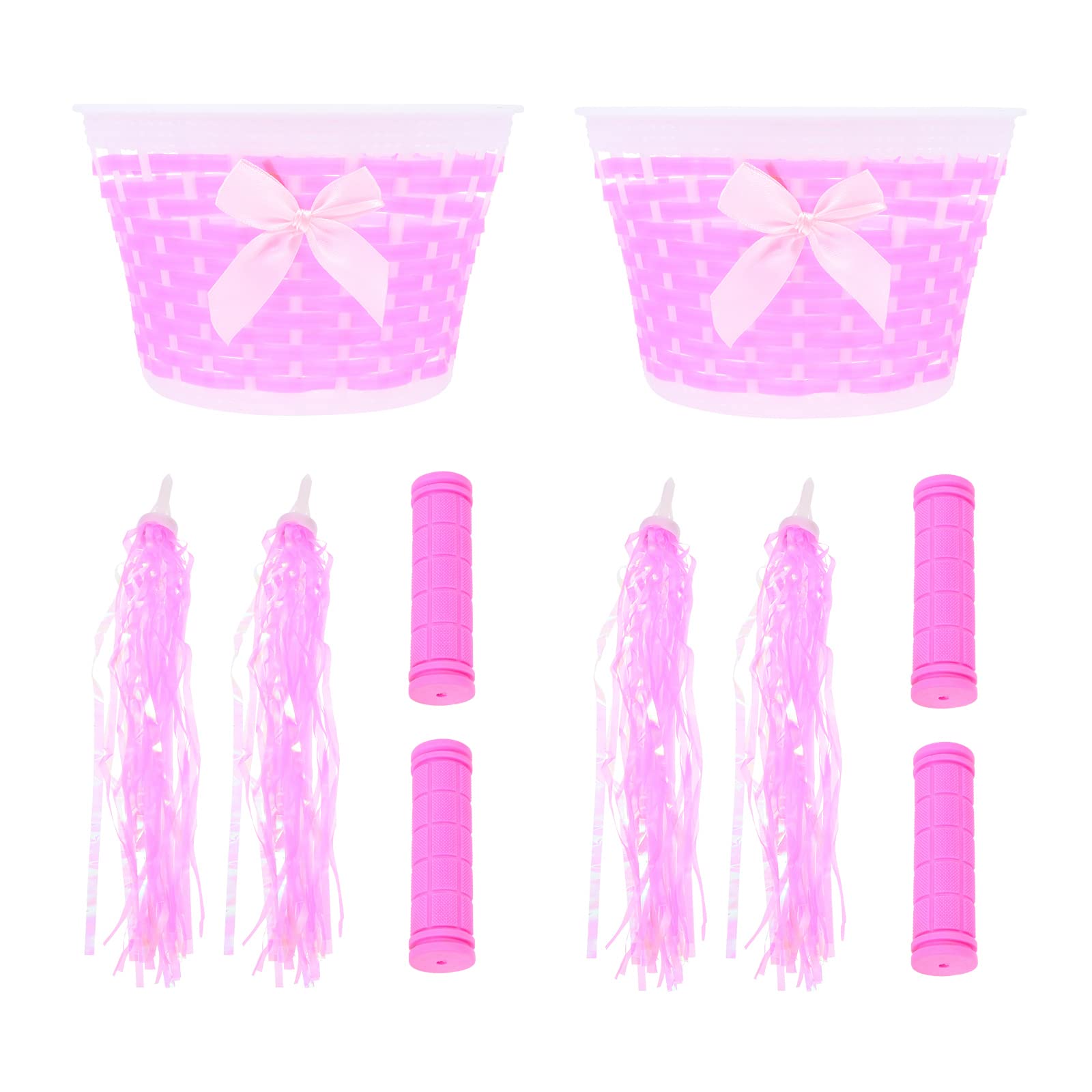BESPORTBLE 2 Sets Kids Bike Basket Handle Covers with Pretty Ribbons - Durable Bicycle Accessories for Girls & Boys - Perfect for School, Park Rides & Outdoor Cycling Adventures