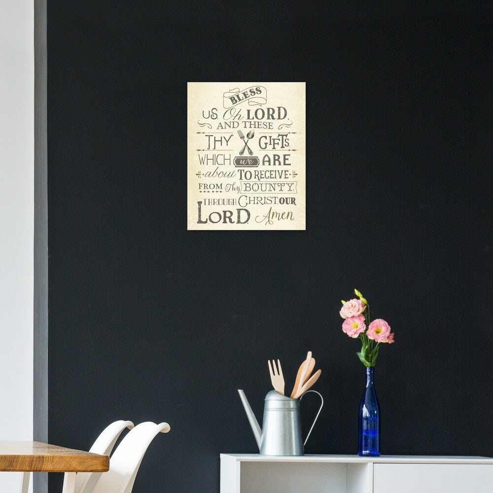 Bless Us Oh Lord Christian Wall Art - 16x20 Inch Framed Canvas Print for Home Decor, Church & Office - Inspirational Scripture Gift