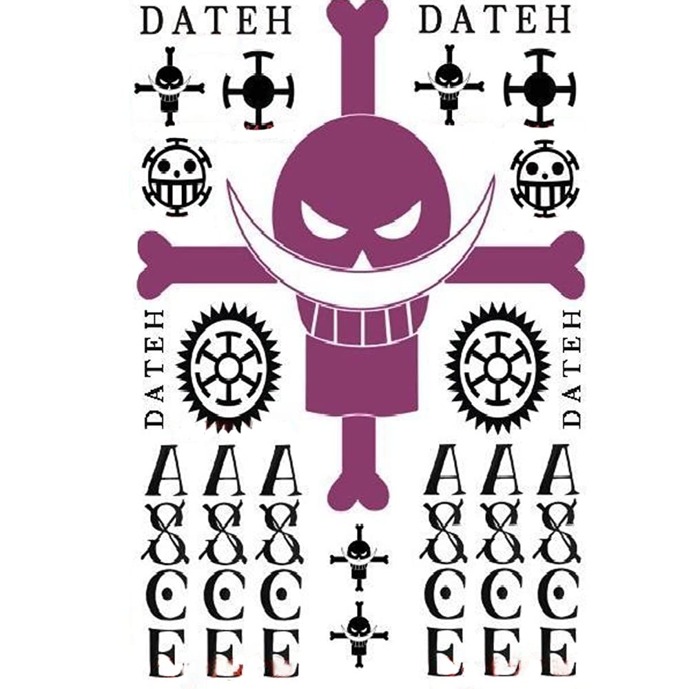Portgas D Ace One Piece Cosplay Tattoo Stickers - Waterproof Temporary Tattoos for Halloween, Anime Conventions & Costume Parties - Cartoon Character Body Art Accessories