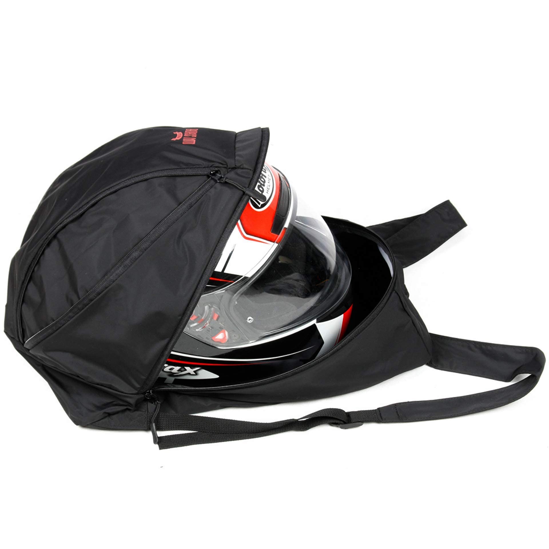 Badass Moto Compact Motorcycle Helmet Backpack - Foldable Waterproof Nylon Travel Backpack for Men & Women - Perfect for Motorcycle Rides, Commuting & Outdoor Adventures