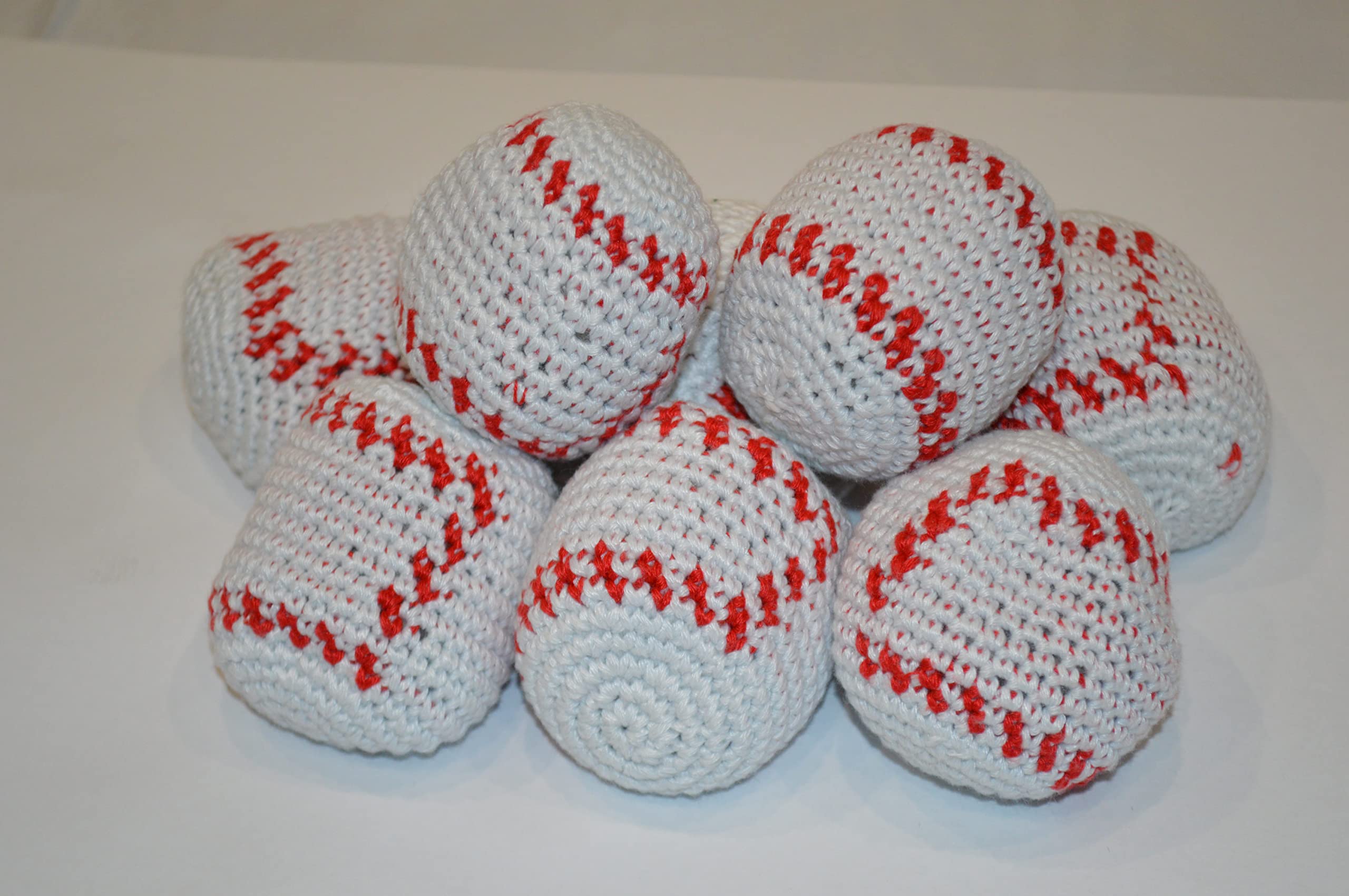 12-Pack Hand-Stitched Baseball Bean Bags for Cornhole Toss Game - Premium Cotton Filled Bean Bags for Outdoor Lawn Games, Tailgating, Backyard Parties & Family Fun Activities