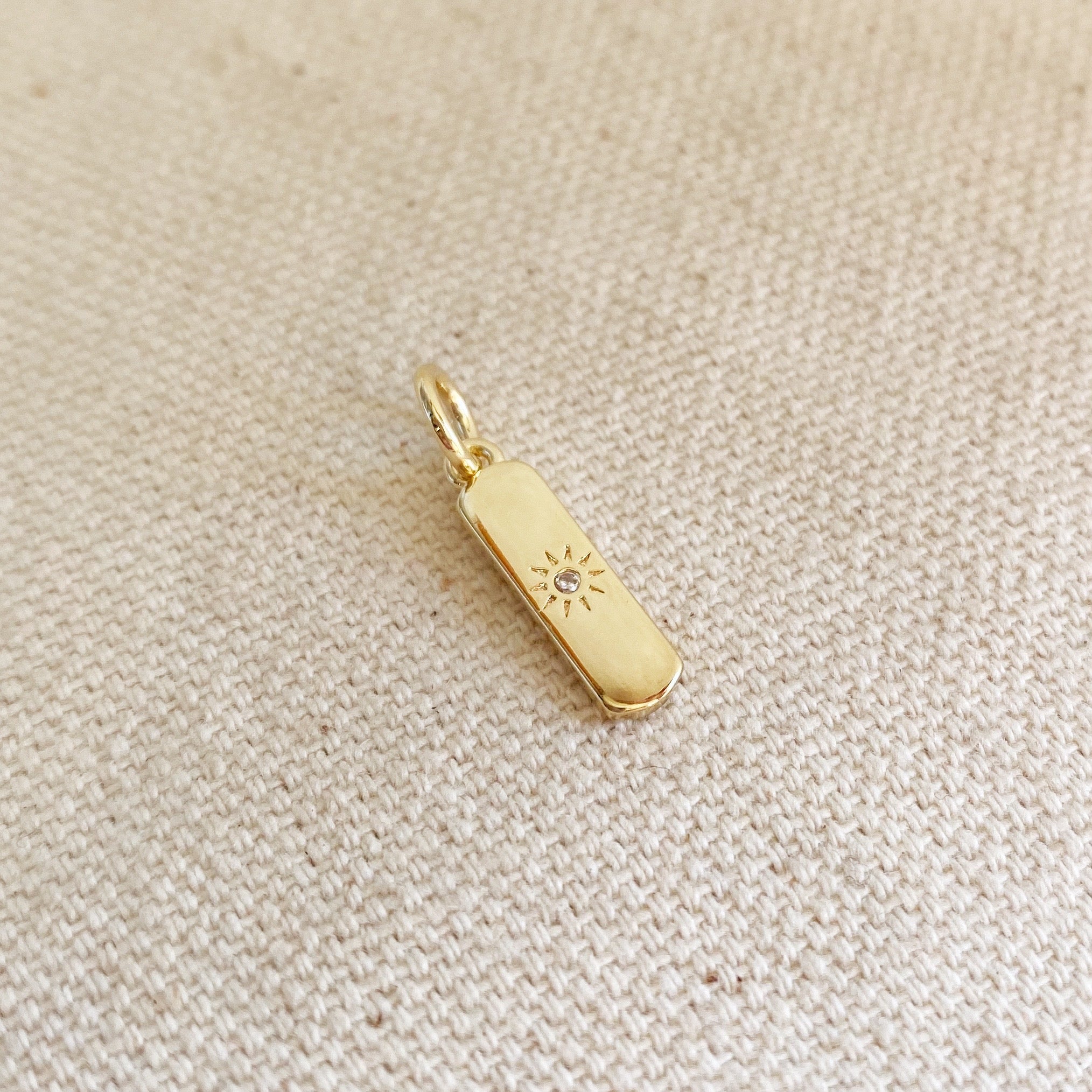 18k Gold Filled Sun Bar Charm Pendant Necklace - Dainty Solar Pendant for Women, Boho Jewelry Gift for Her - Perfect for Layering, Everyday Wear & Special Occasions