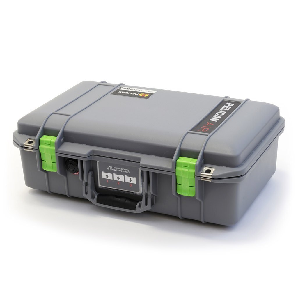 Pelican 1485 Air Case with Foam - Silver & Lime Green Waterproof Protective Hard Case for Equipment, Tools & Electronics | Perfect for Travel, Storage & Outdoor Adventures