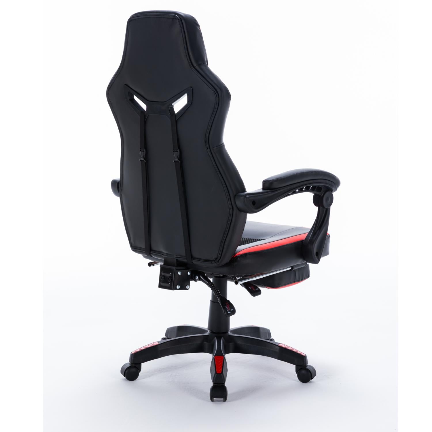 Ergonomic Gaming Footrest for Office & Home - 8221 Series Adjustable Height Foot Rest (Black & Red) - Perfect for Gaming Chairs, Workstations & Relaxation