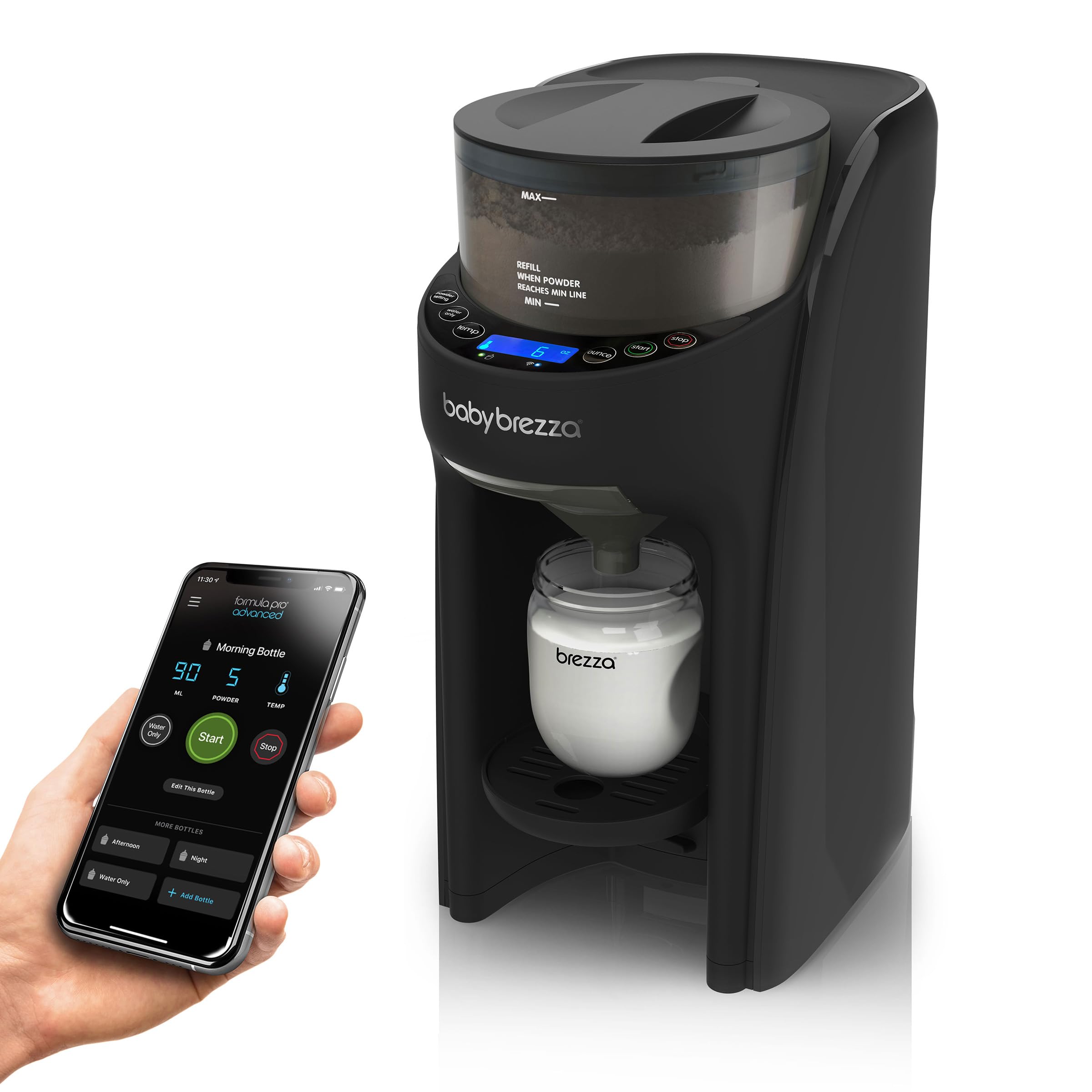 Baby Brezza Formula Pro Advanced WiFi Formula Dispenser Machine - Automatic Warm Baby Bottle Maker with Powder Mixing - Perfect for Night Feedings & On-the-Go Parents