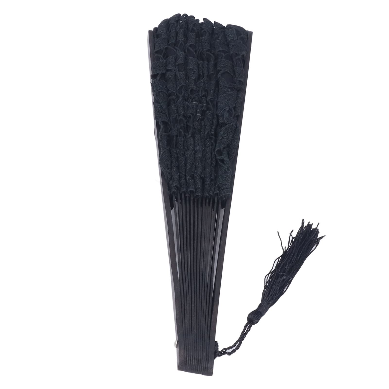 Aqur2020 Hand Fan - Elegant Hollow Lace Design Bamboo Fan | Lightweight & Portable | Perfect Gift for Dance Performances, Home Decor & Fashion Accessories (Black) | Ideal for Weddings, Parties & Summer Cooling