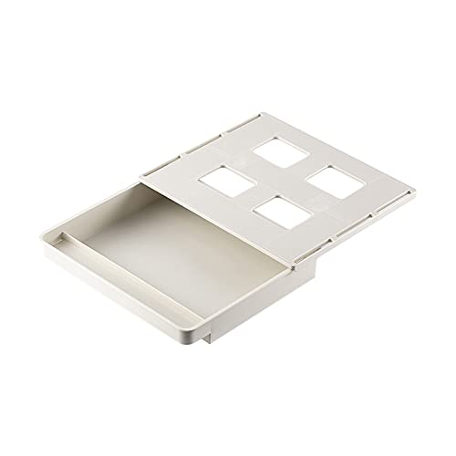 Under Desk Drawer Storage Box - Large Light Gray Desktop Organizer for Office & Student Use, Hidden Hanging Pen Case - Perfect for Desk Organization & Stationery Storage