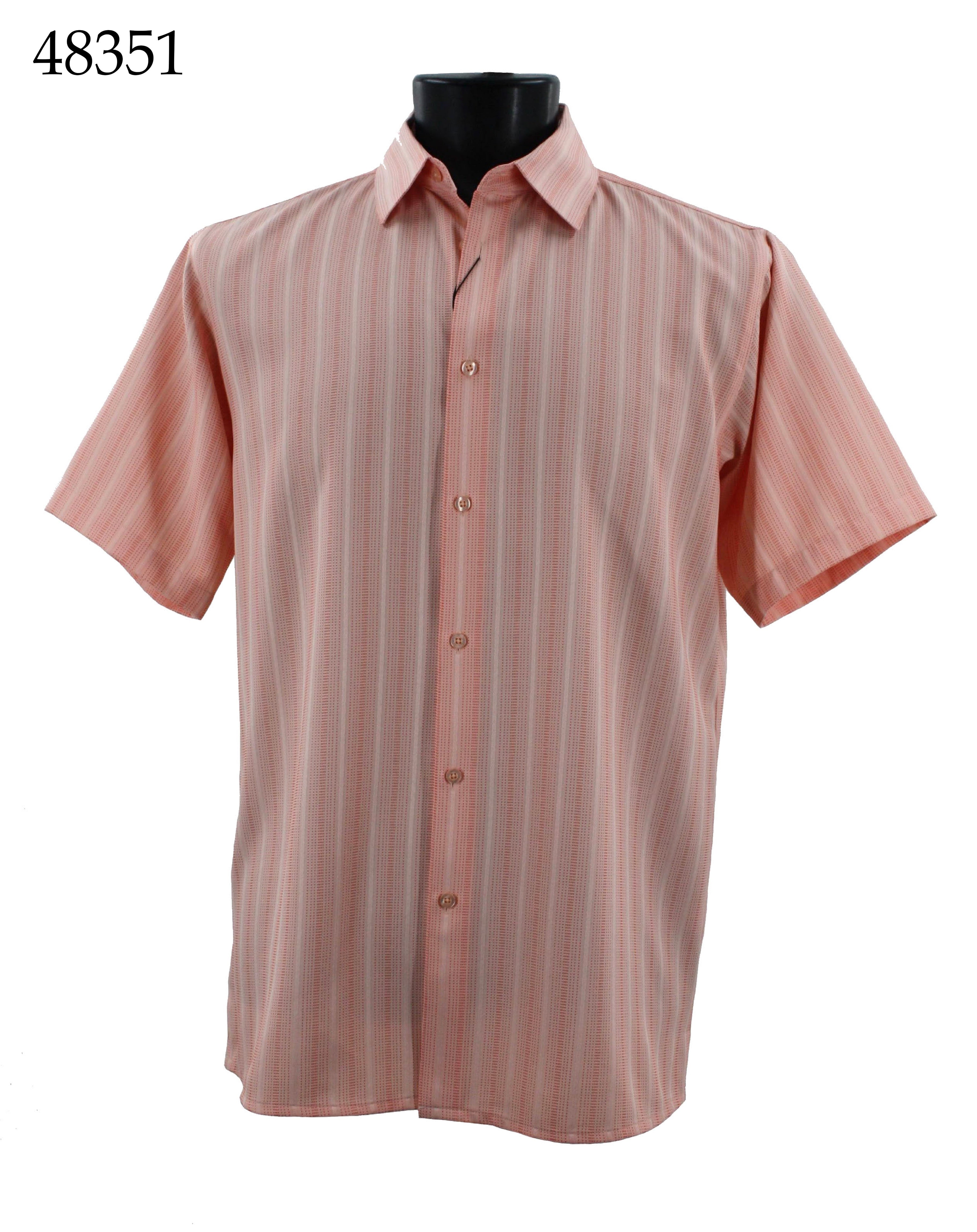 Bassiri Men's Short Sleeve Casual Shirt 48351 - Comfortable Breathable Button Down Top for Summer, Office & Outdoor Activities