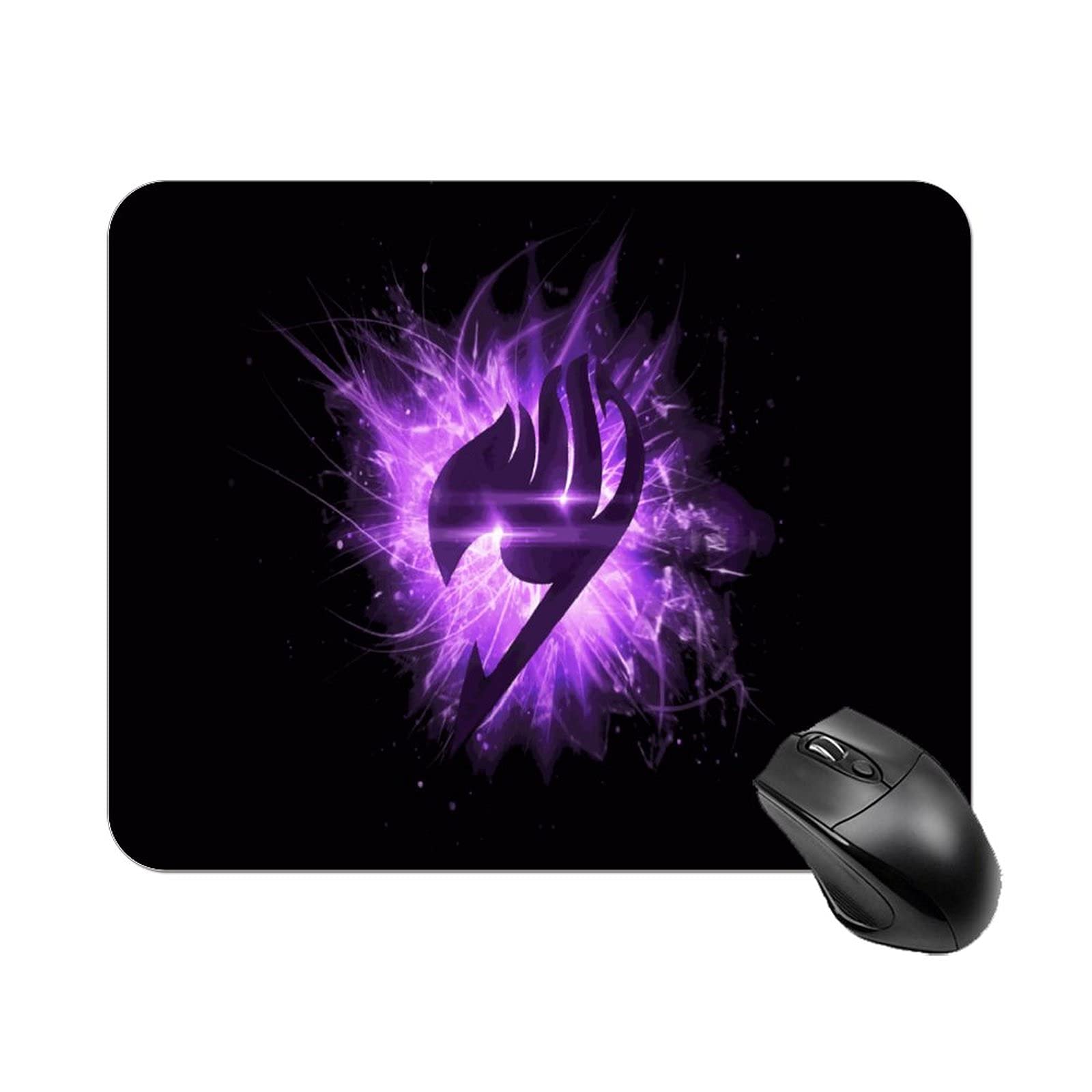 Fairy Tail Anime Logo Purple and Black Gaming Mouse Pad - Non-Slip Rubber Base for Wireless Office, League of Legends, Steam Gaming - Waterproof Computer Accessory for Laptop & PC (20x25cm, White Style) - Perfect for Anime Fans, Gamers & Office Workers