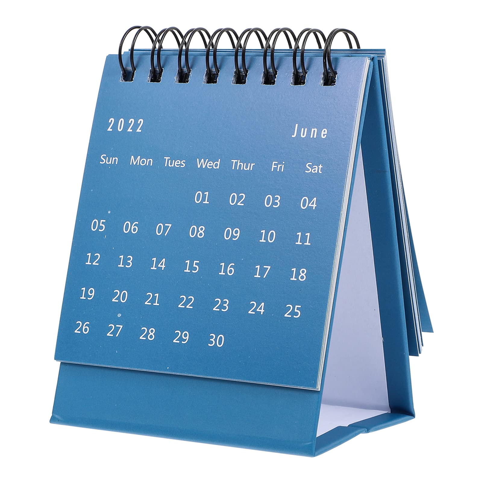 DOITOOL 2022 Mini Desktop Calendar - Cute Portable Standing Flip Monthly Planner for Office & Home Use | Perfect for Schedule Planning, Organizing Tasks & Daily Reminders (Blue) | Great for Desks, Workstations & Gift Giving
