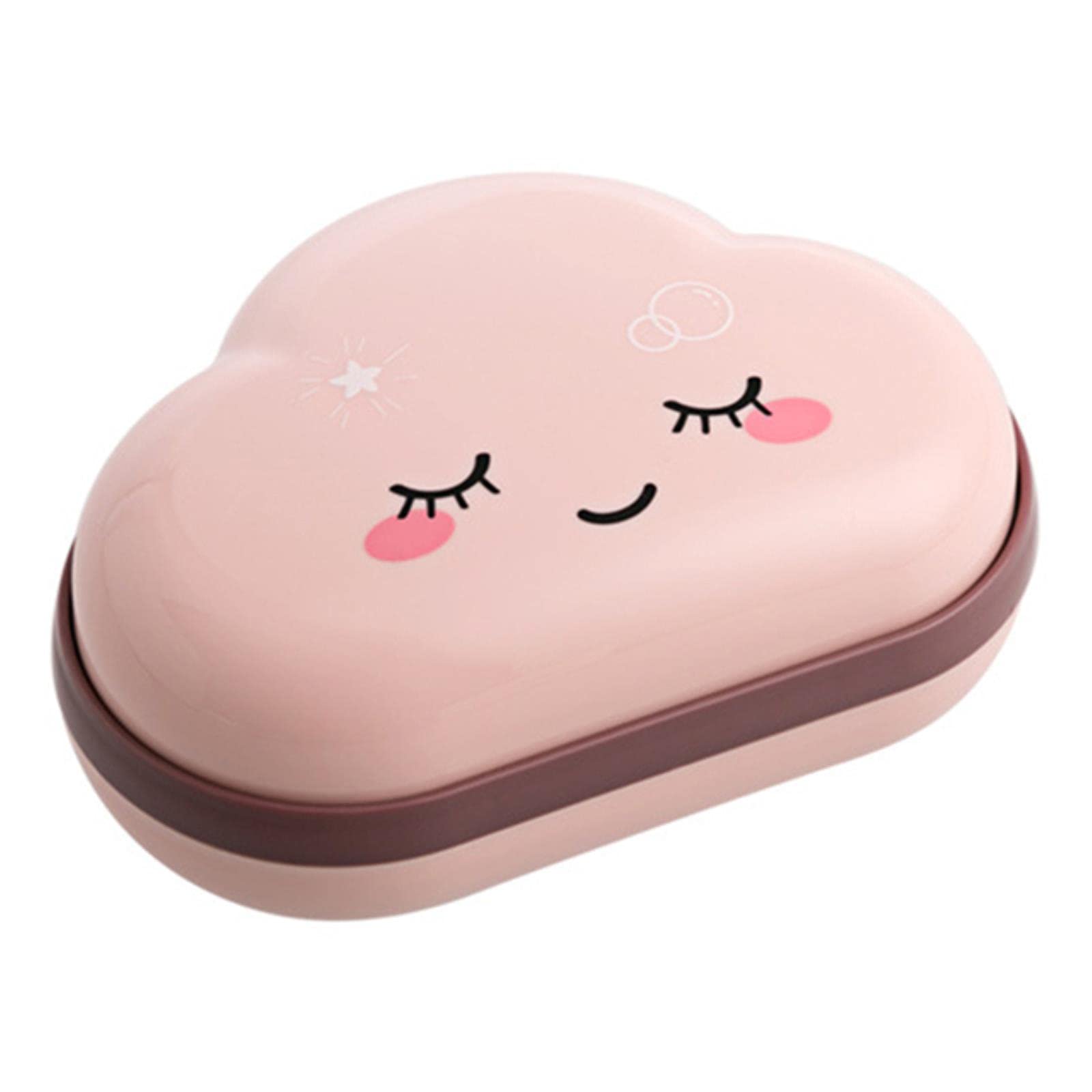 Joyvic Cute Cartoon Cloud Soap Dish Holder - Drainable Bathroom & Shower Soap Tray - Travel-Friendly Soap Container for Home, Hotel & Gym Use