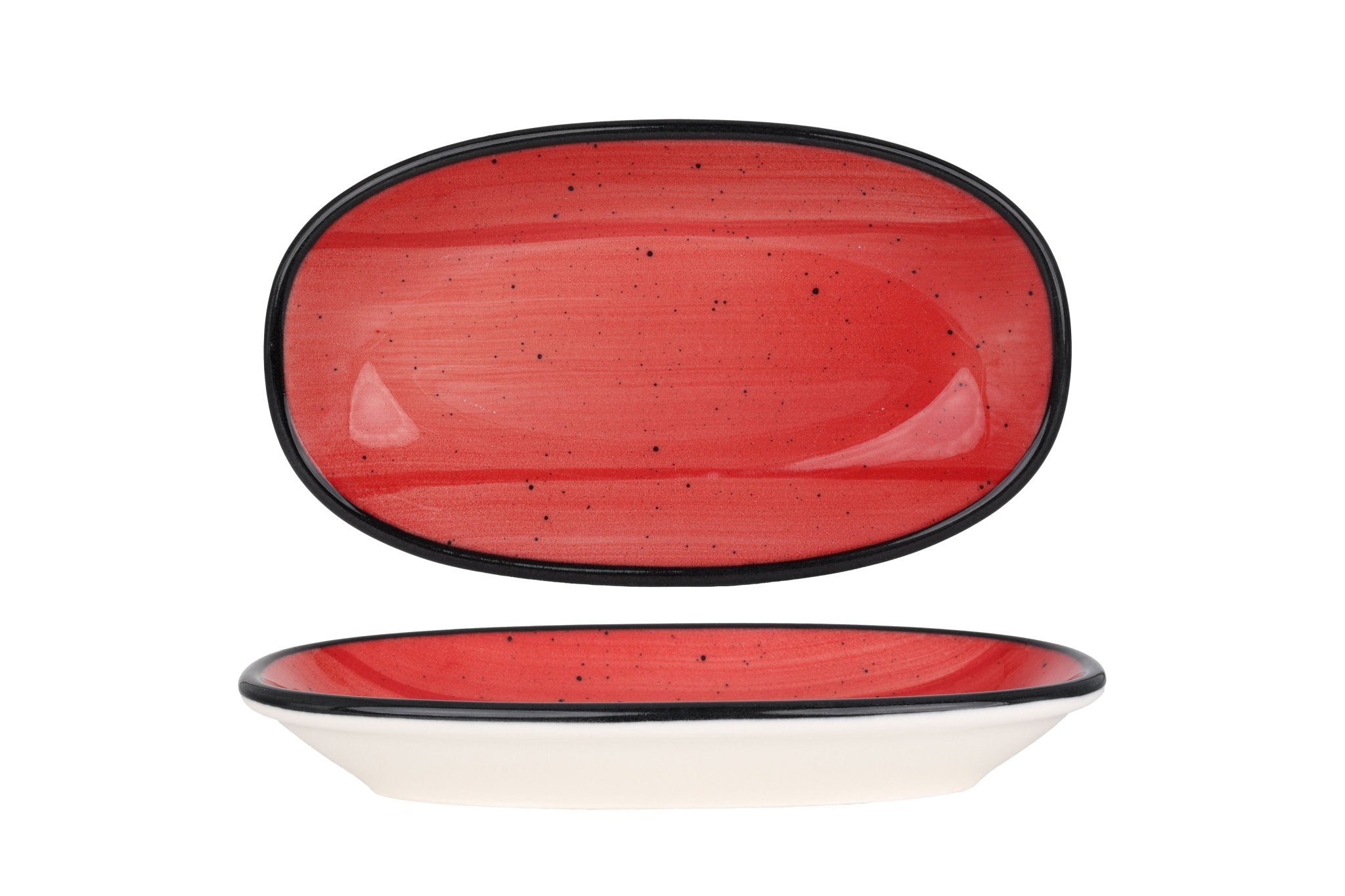 Aura Passion 19x11 cm Ceramic Serving Plate - Elegant Appetizer & Dessert Tray for Dinner Parties, Weddings, and Home Decor