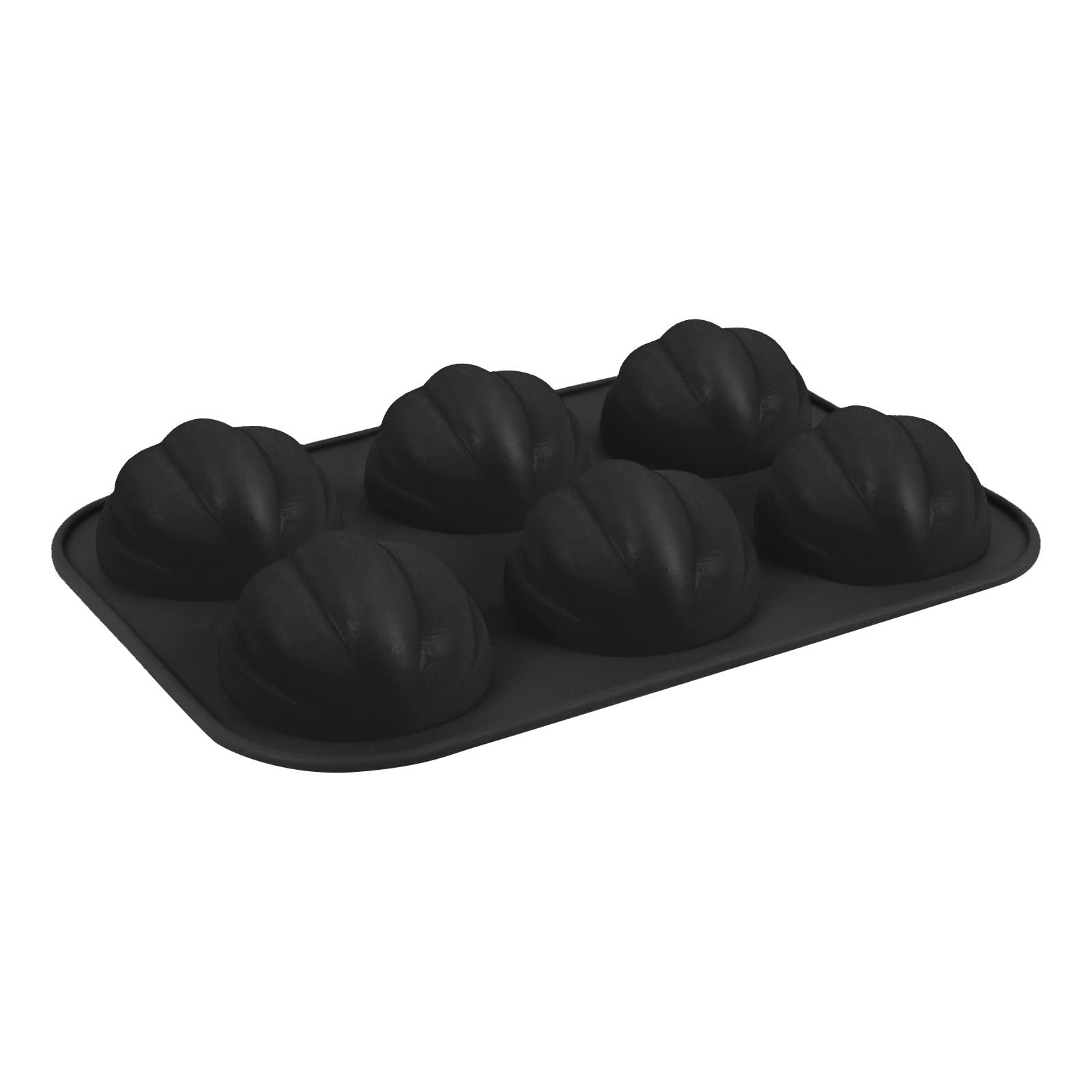 Premium Silicone Chocolate Molds Set of 2 - 6 Cavity Semi Sphere Jelly Molds for Hot Chocolate Bombs, Cakes, Desserts | Baking, Candy Making, Party Treats | BPA-Free & Reusable (Black)