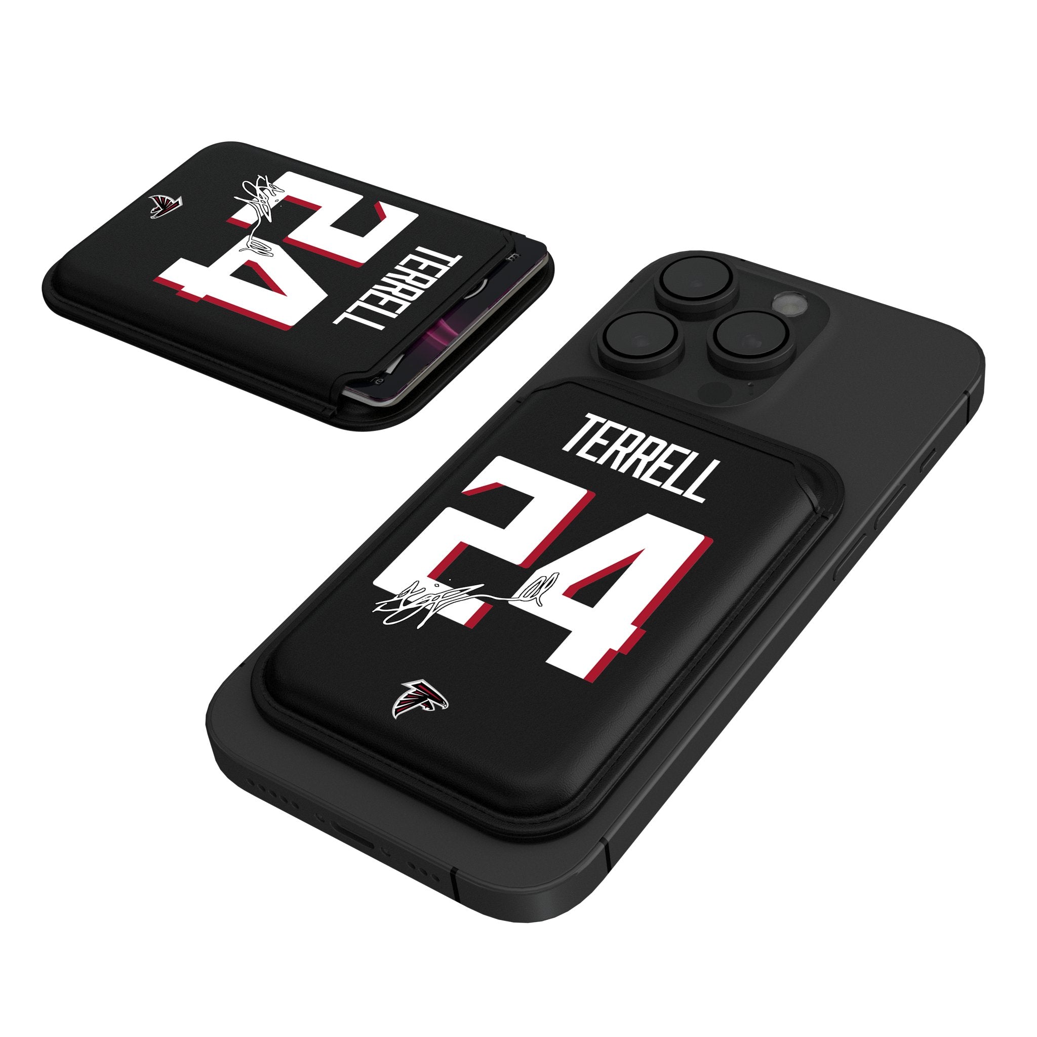 A.J. Terrell Atlanta Falcons 24 Ready Black Magnetic Credit Card Wallet - Slim RFID Blocking Wallet for Men, Perfect for Game Day & Everyday Carry