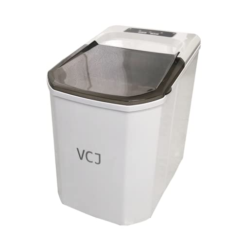 VCJ Countertop Ice Maker Machine - Fast 9 Cubes in 8-10 Minutes, 26LBS Daily Output, LED Display, Includes Ice Scoop & Basket - Compact Electric Ice Maker for Home, Office, RV, Party (White)