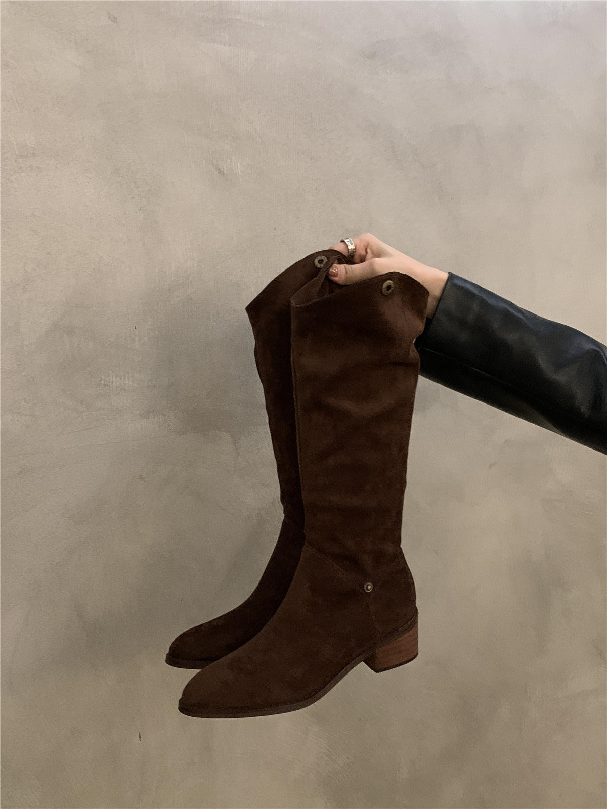 2025 Frosted Suede Stackable Western Cowboy Boots - Two-Wear Design, V-Cut Long Knight Boots for Women | Trendy Autumn & Winter Outdoor Fashion | Perfect for Country Rides, Rodeos & Casual Street Style