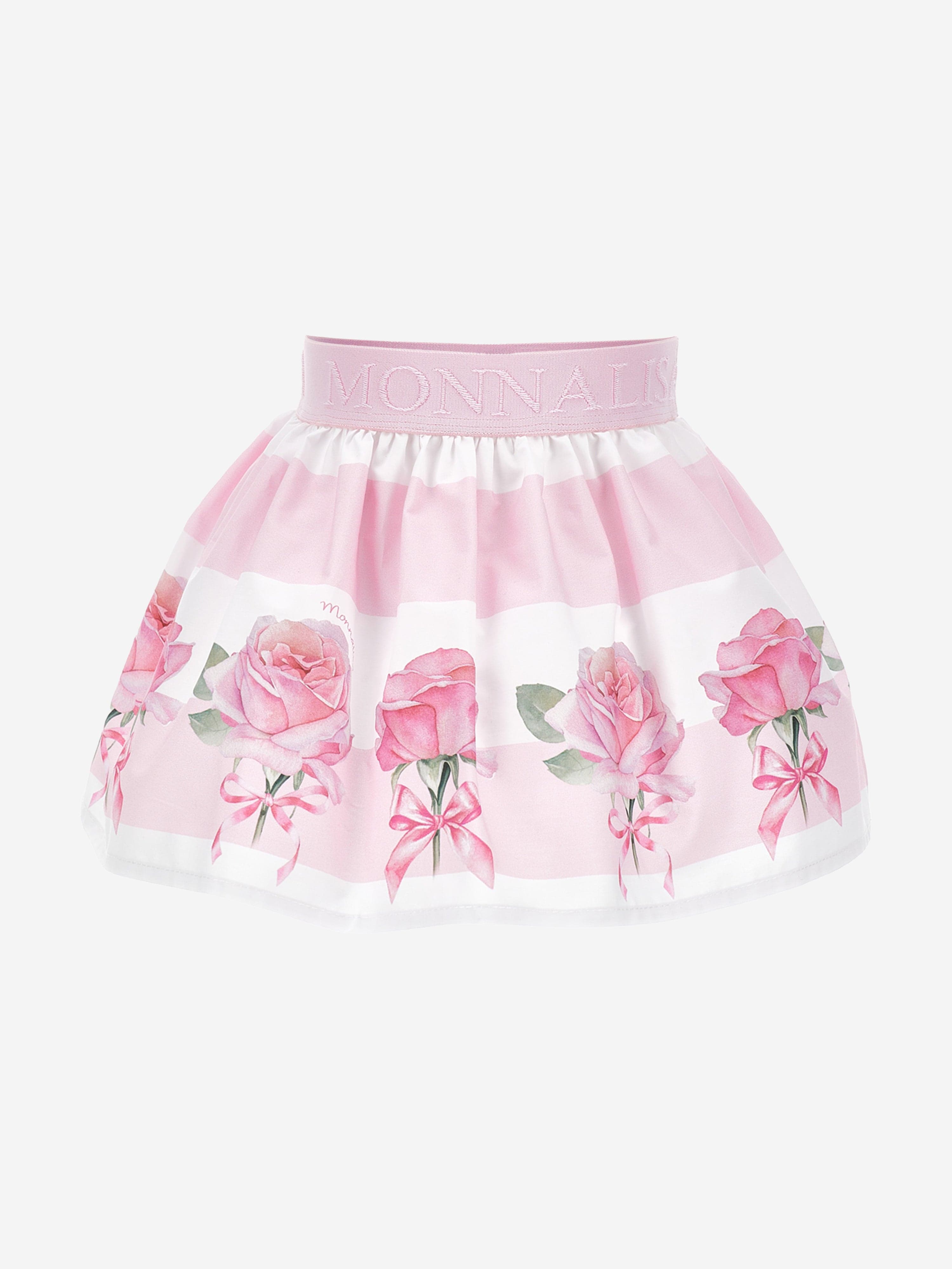 Pink Striped Rose Baby Girls Skirt - Cute & Comfortable Toddler Dress for Parties, Photos & Everyday Wear