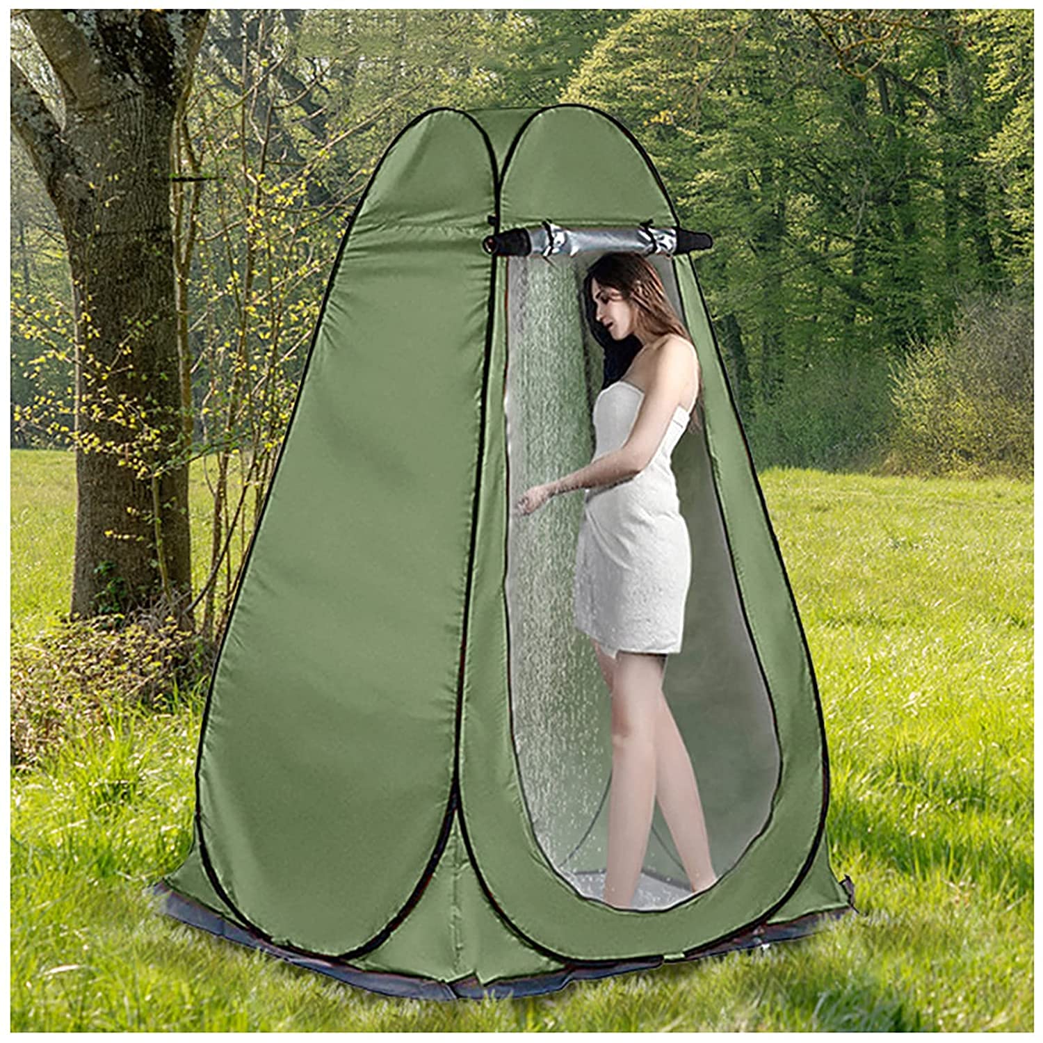 FXLYMR Portable Pop Up Camping Toilet Tent - Waterproof Privacy Shower & Changing Room for Outdoor, Beach, Hiking, Fishing | Foldable Lightweight Design for Camping Trips & RV Adventures