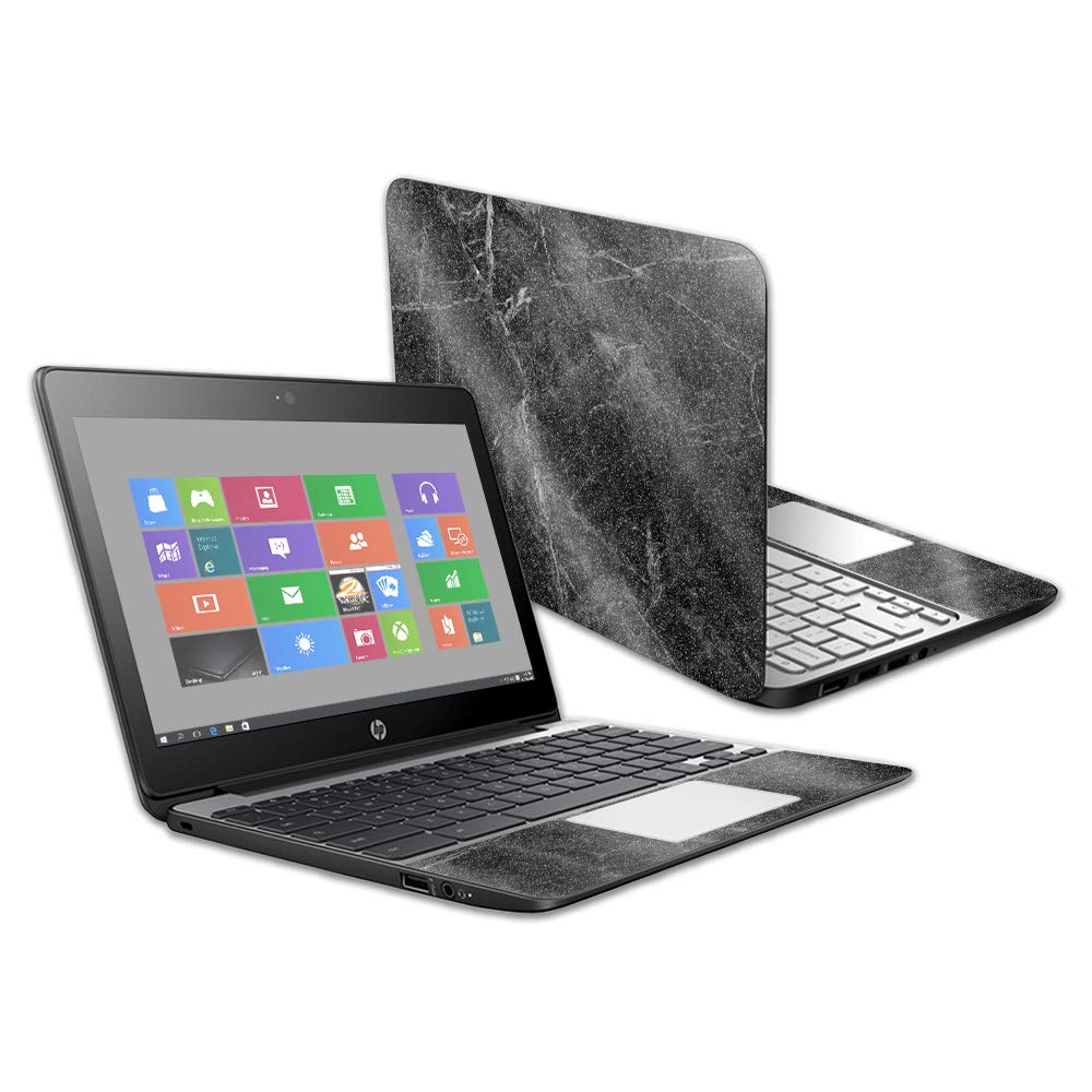 MightySkins Glossy Glitter Skin Cover for HP Chromebook 11 G5 11.6 Inch Laptop - Black Marble Design | Protective & Durable High-Gloss Glitter Finish | Easy to Apply, Remove & Change Styles | Made in USA | Perfect for School, Office & Travel Protection