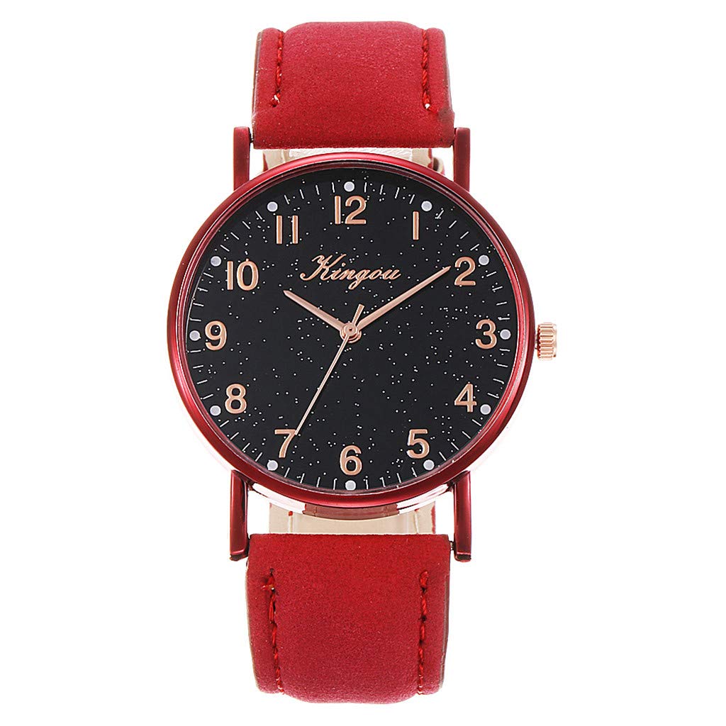 Elegant Women's Classic Quartz Analog Watch with Leather Strap - Chronograph Ladies Wristwatch for Business, Casual & Formal Occasions