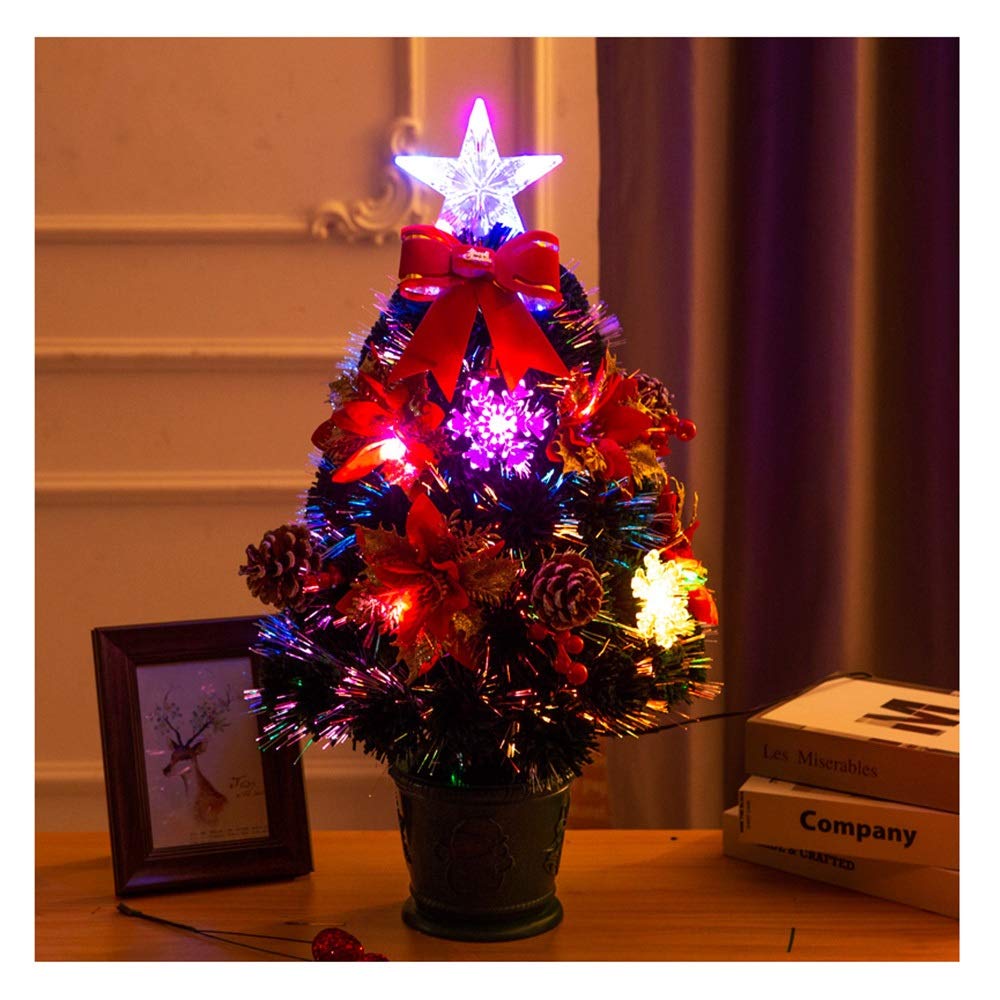 60cm Pre-Lit Fiber Optic Christmas Tree - WKK-PB Desktop Holiday Decor for Home, Office & Kitchen | Warm White LED Lights | Perfect for Christmas Decorations, Gift Giving & Seasonal Home Styling