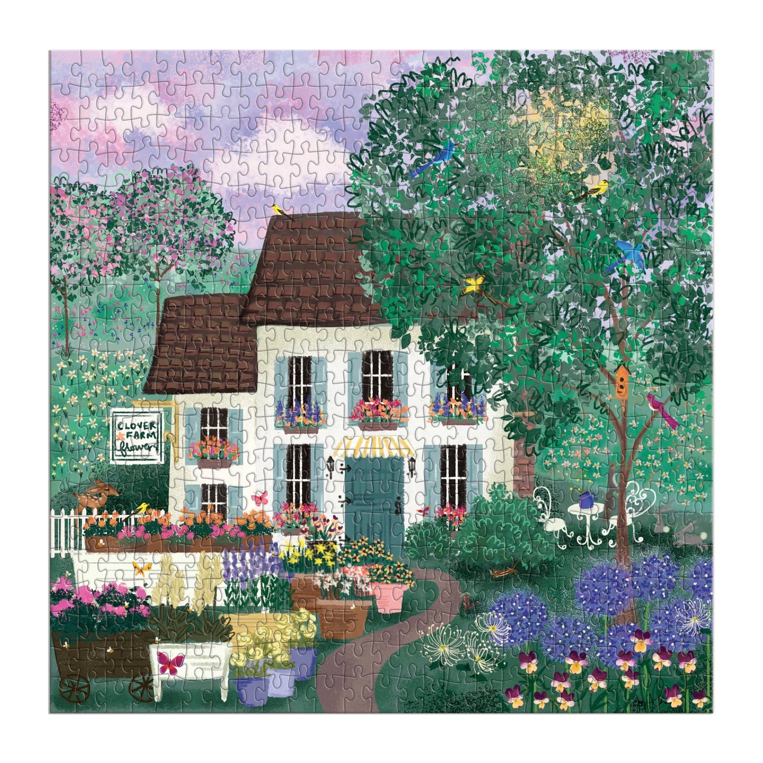 Joy Laforme Garden Path 500 Piece Jigsaw Puzzle for Adults - Beautiful Floral Landscape Puzzle for Relaxation & Family Game Night