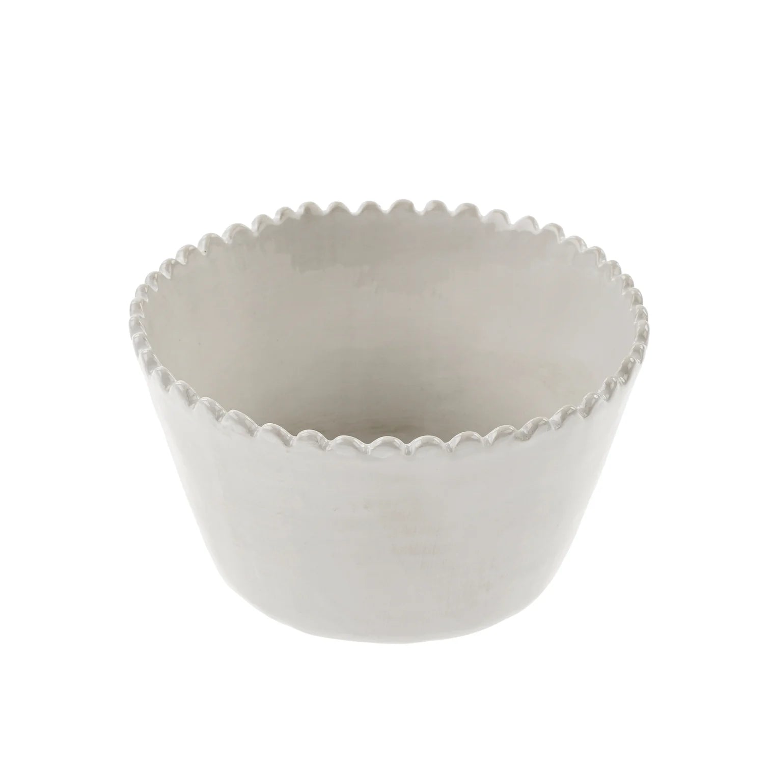 Medium Scalloped Bowl - Elegant Ceramic Serving Bowl for Salads, Pasta & Desserts | Perfect for Dining, Entertaining & Home Decor