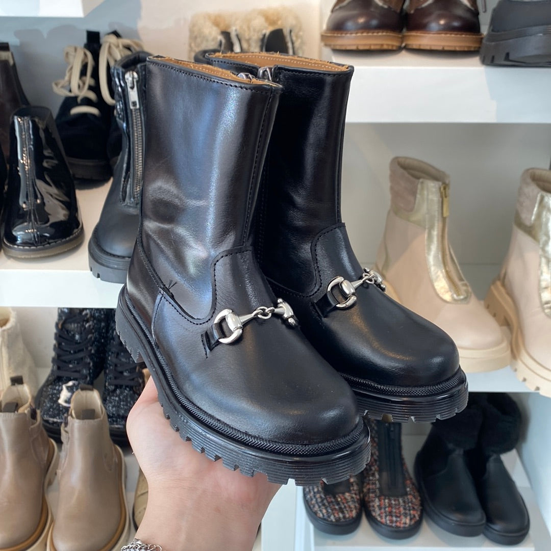 Black Leather Buckle Boots for Women - Stylish Ankle Boots with Adjustable Buckle Straps - Perfect for Casual Outfits, Date Nights & Fall Fashion