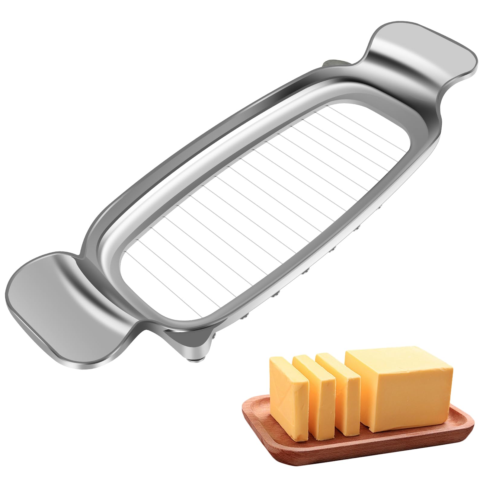 Stainless Steel Butter Slicer & Cheese Cutter - Ergonomic Handle, Multi-Purpose Food Slicing Tool for Butter, Cheese, Baking | Perfect for Kitchen, Restaurants, and Gourmet Food Preparation