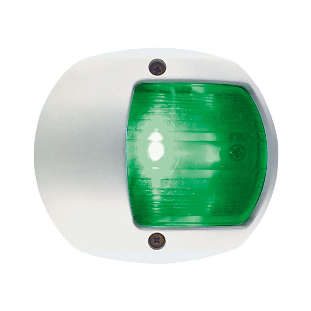 Perko Marine 12V LED Navigation Light - Green Side Light for Sailboats with White Plastic Housing | Ideal for Night Sailing & Boat Safety