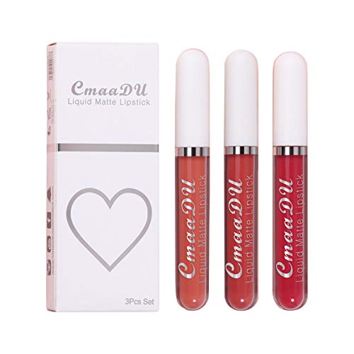 Mllkcao 3PC Matte Lipstick Set - Hydrating, Long Lasting Lip Gloss for Women, Sexy & Beauty Makeup | Perfect for Date Night, Parties & Everyday Wear