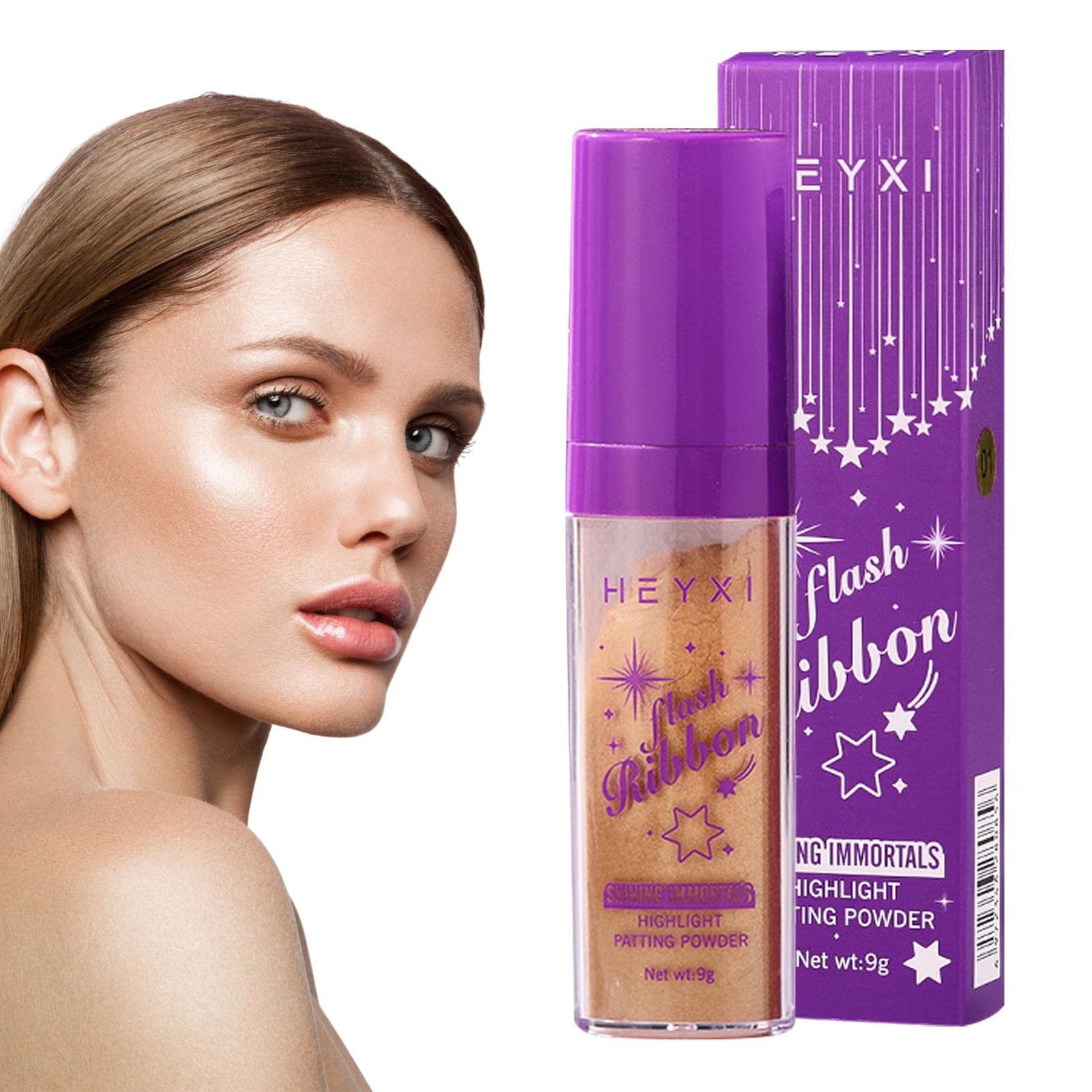 Fairy Powder Highlighter | Shimmer Body Makeup with Sponge Applicator - Glow Blush for 3D Contouring & Highlighting | Perfect for Parties, Photos & Special Occasions