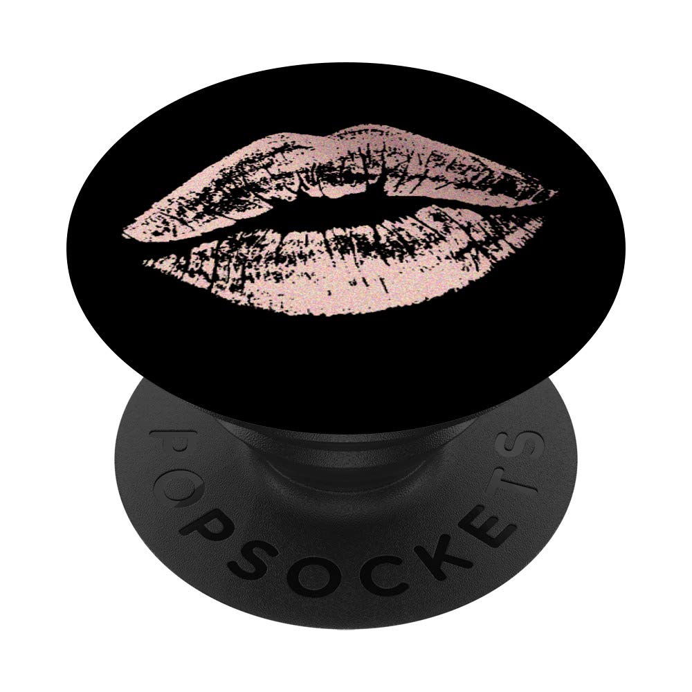 Rose Pink Kissy Lips PopSocket - Swappable Phone Grip for Girls, Perfect Love Gift for Girlfriend, Ideal for Everyday Use & Selfies