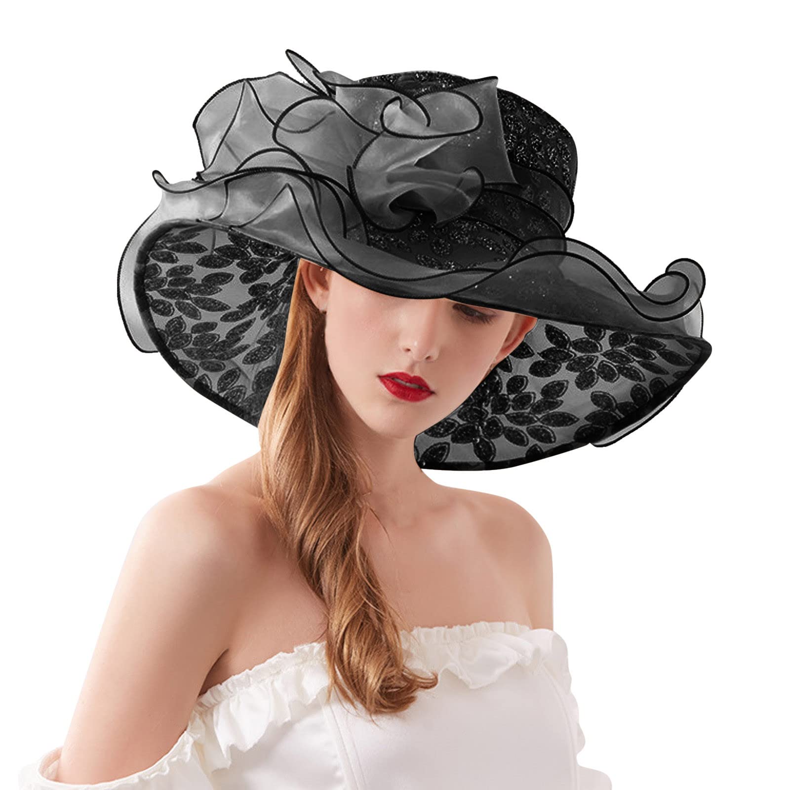 Women's Wide Brim Sun Hat - Floral Bucket Hat for Summer, Beach, Outdoor & Bridal Shower - UV Protection Sun Hat for Women - Perfect for Gardening, Travel, and Vacation Accessories