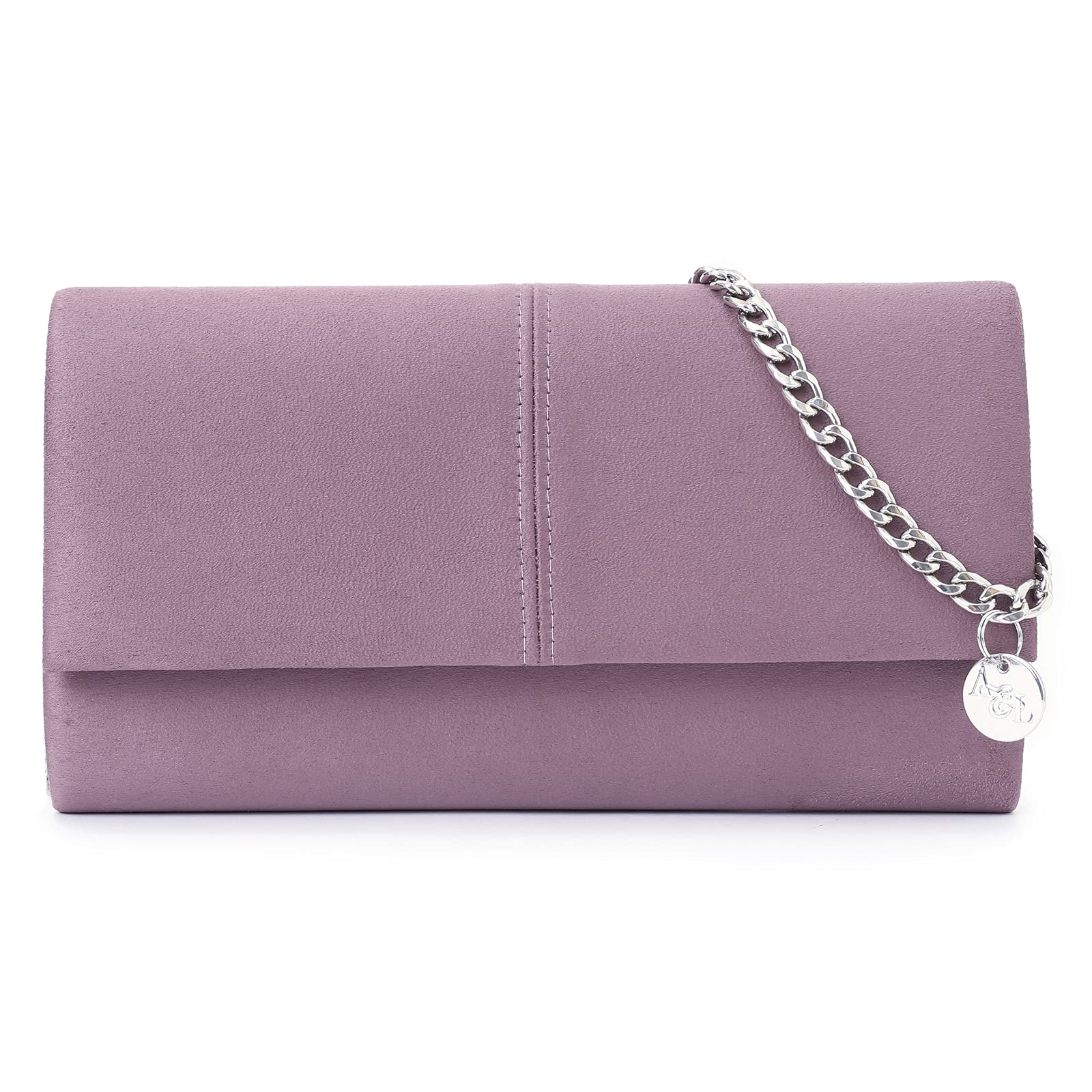 Ava&Lina Women's Formal Evening Clutch Purse - Large Envelope Faux Suede Handbag for Parties, Weddings & Special Occasions | Elegant Night Out Accessory