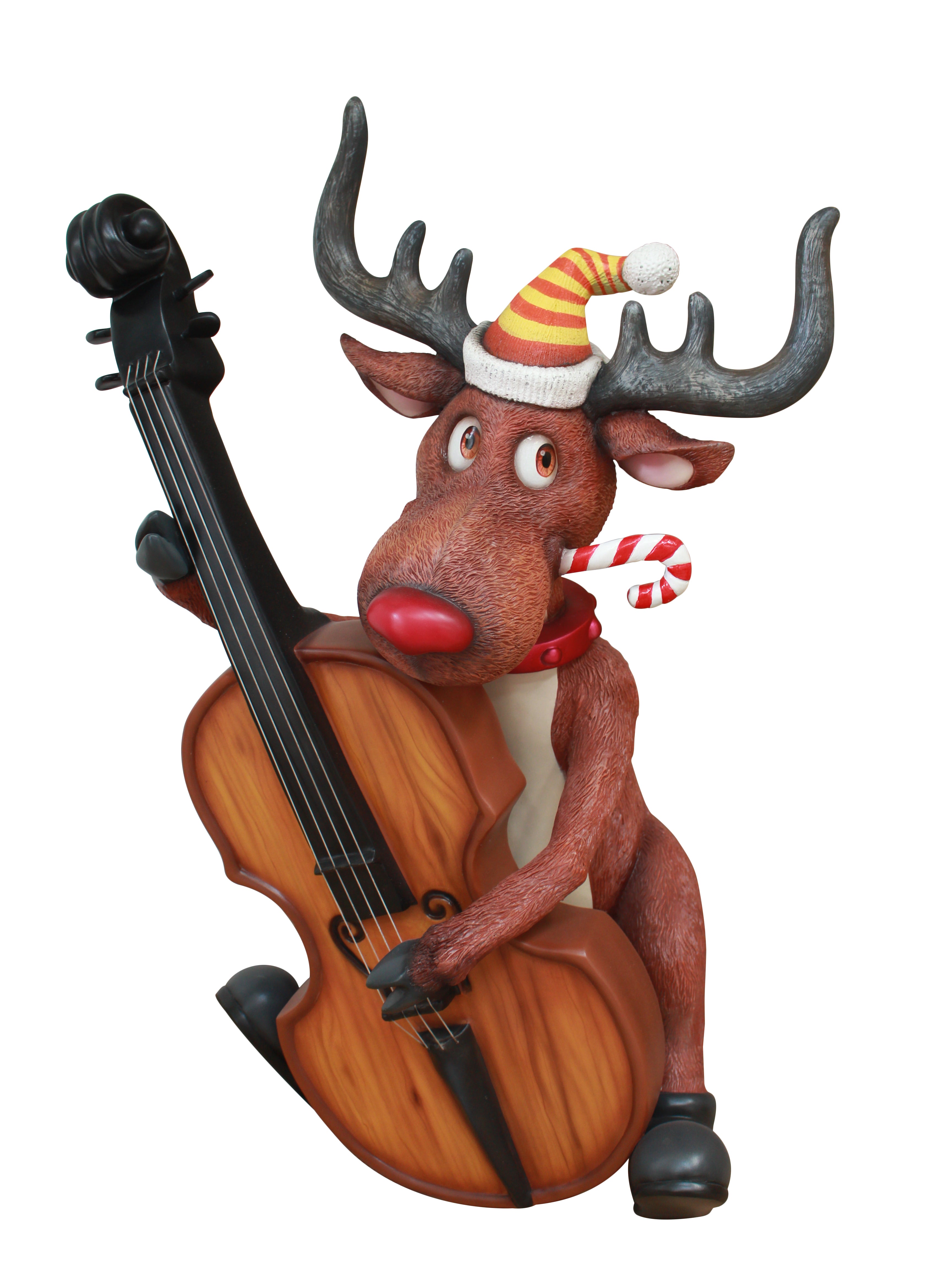 3.5 Inch Reindeer Playing the Cello Figurine - Christmas Home Decor, Holiday Table Centerpiece, Festive Gift Idea for Music Lovers