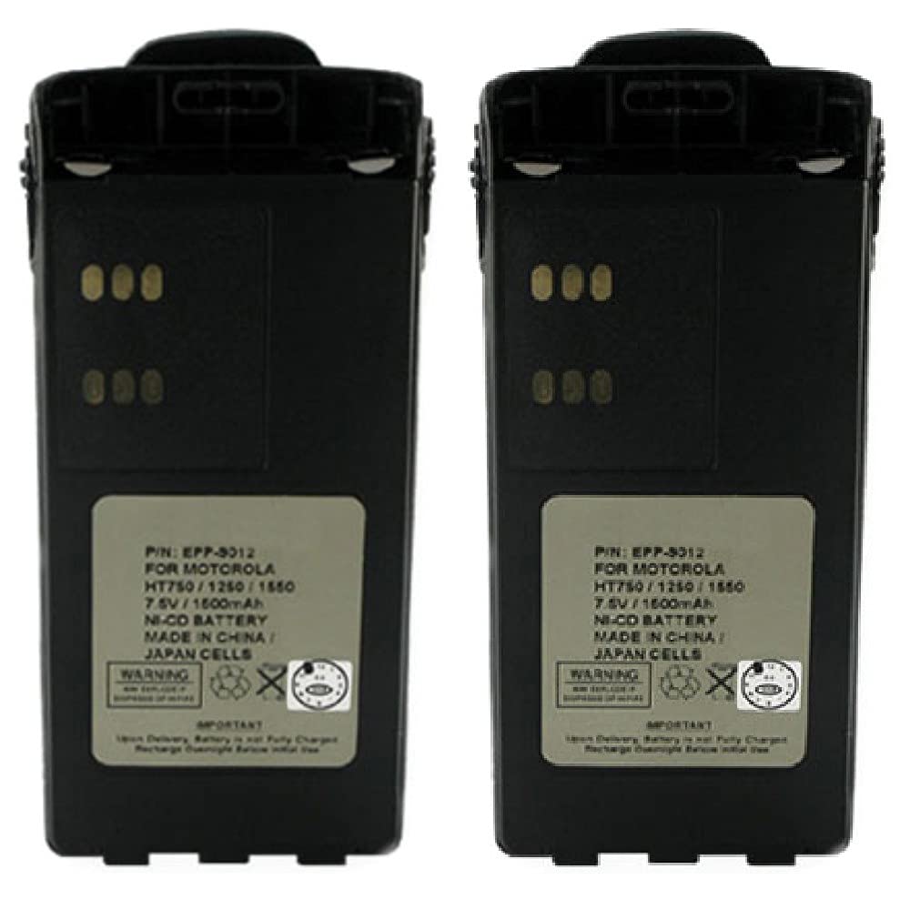 Synergy Digital 2-Way Radio Batteries for Motorola GP330 - Ni-CD 7.5V 1200mAh Replacement Battery (Compatible with Motorola HNN9012A) - 2-Pack - Ideal for Construction, Security & Outdoor Communication