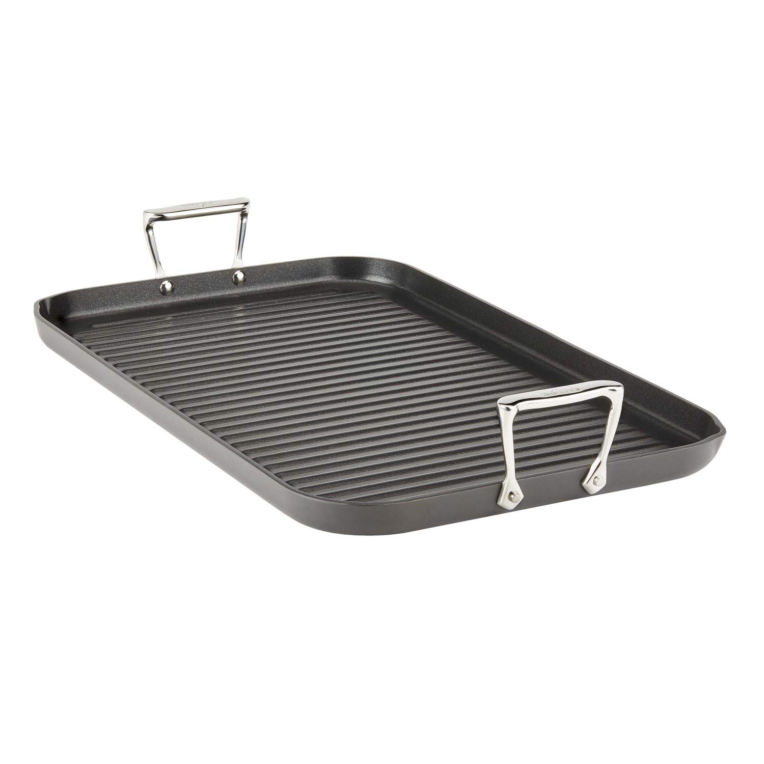 All-Clad HA1 Hard Anodized Nonstick Grill & Griddle Pan 13x20 Inch - Oven & Broiler Safe up to 500°F - Professional Cookware Set for Grilling, Searing & Baking - Perfect for Indoor/Outdoor Cooking, BBQ & Camping