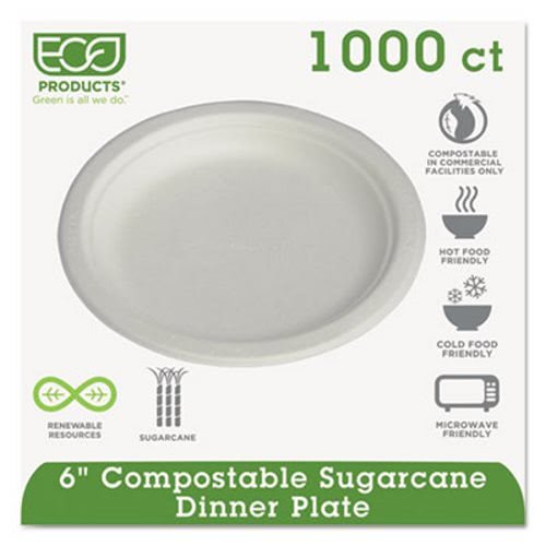 Eco-Friendly Biodegradable Sugarcane Fiber Plates - Pack of 50 | Compostable Disposable Dinnerware for Parties, Picnics & Eco-Conscious Living