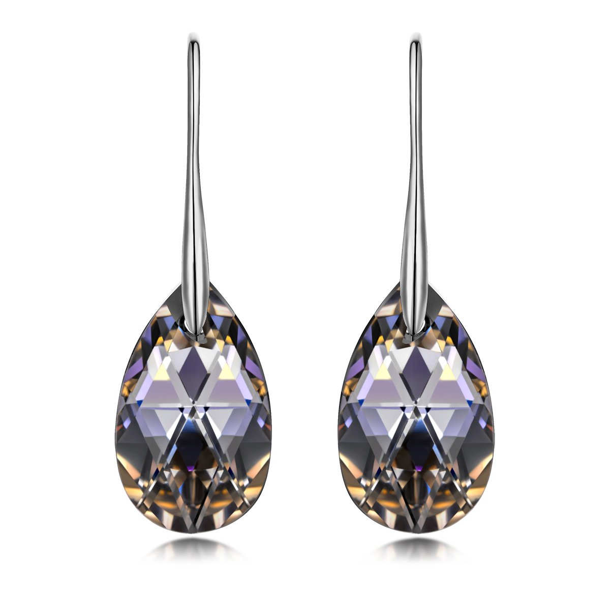 Nickel-Free Silver Night Black Crystal Earrings for Women & Girls | Hypoallergenic Ashes Jewelry | Elegant Gift for Anniversary, Birthday & Special Occasions