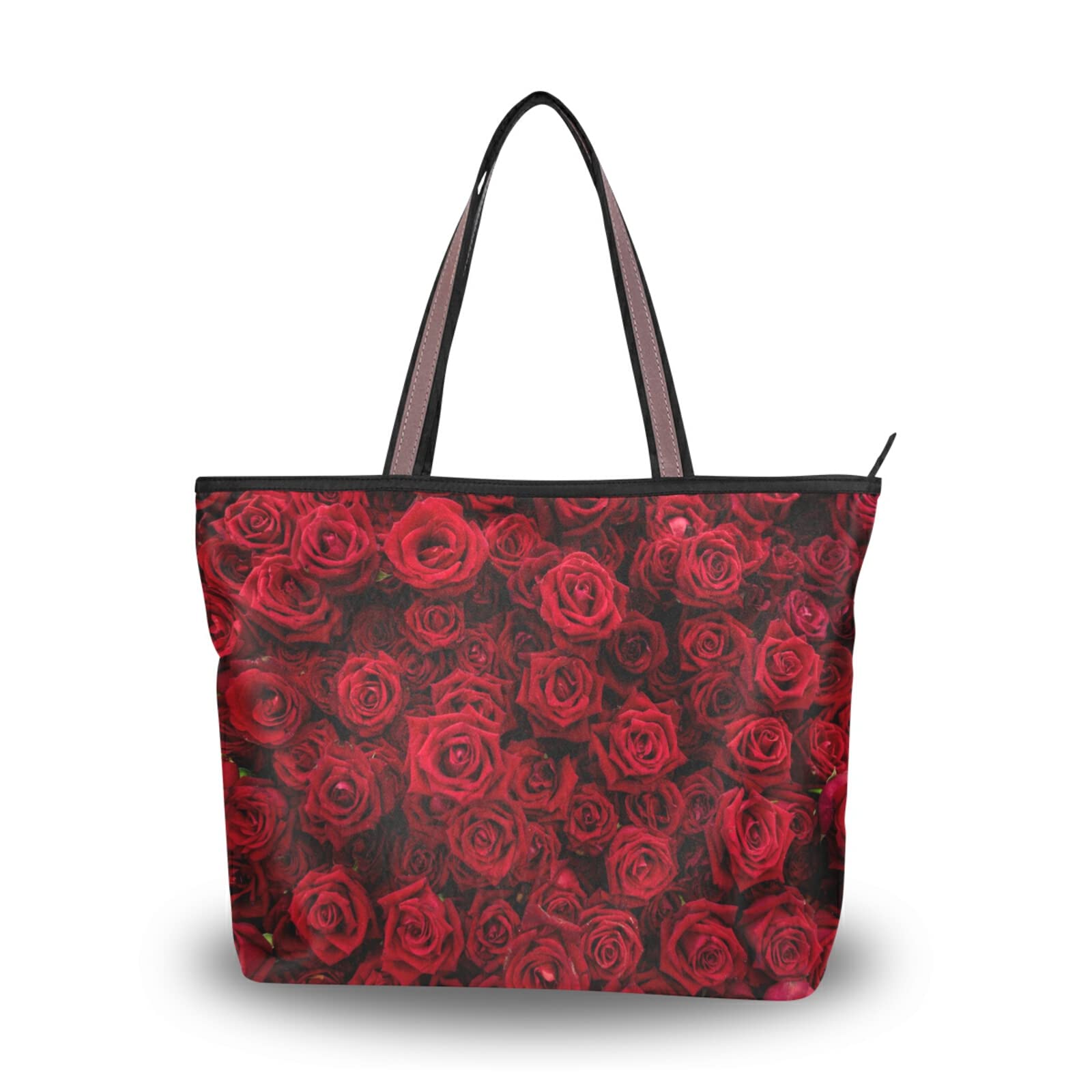 Red Blossom Roses Tote Bag for Women - Stylish Reusable Shoulder Handbag for Beach, Travel & Shopping | Perfect Gift for Mom, Girlfriend & Friends