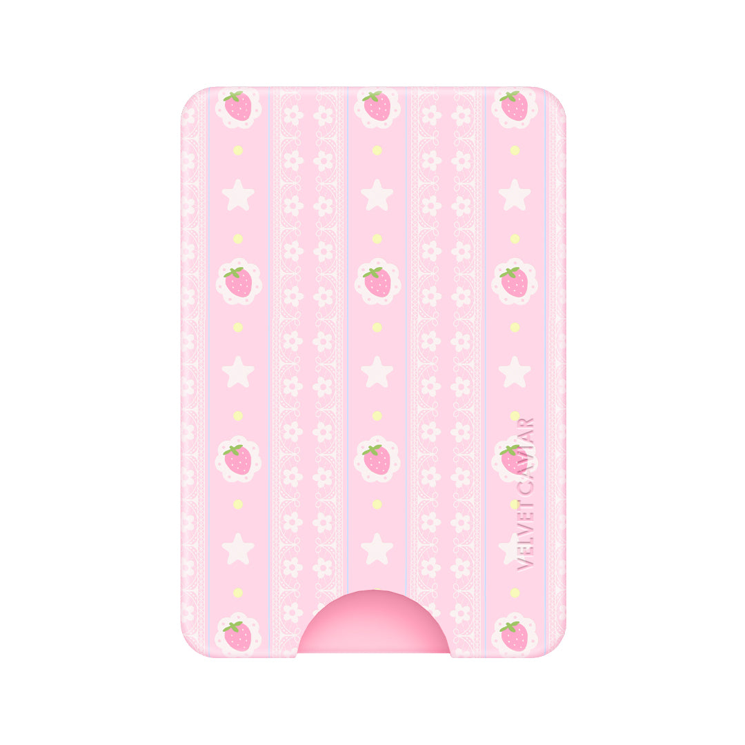 Strawberry Macaron MagSafe Wallet for iPhone - Slim RFID Blocking Card Holder for Credit Cards & ID - Perfect for Travel, Shopping & Everyday Use