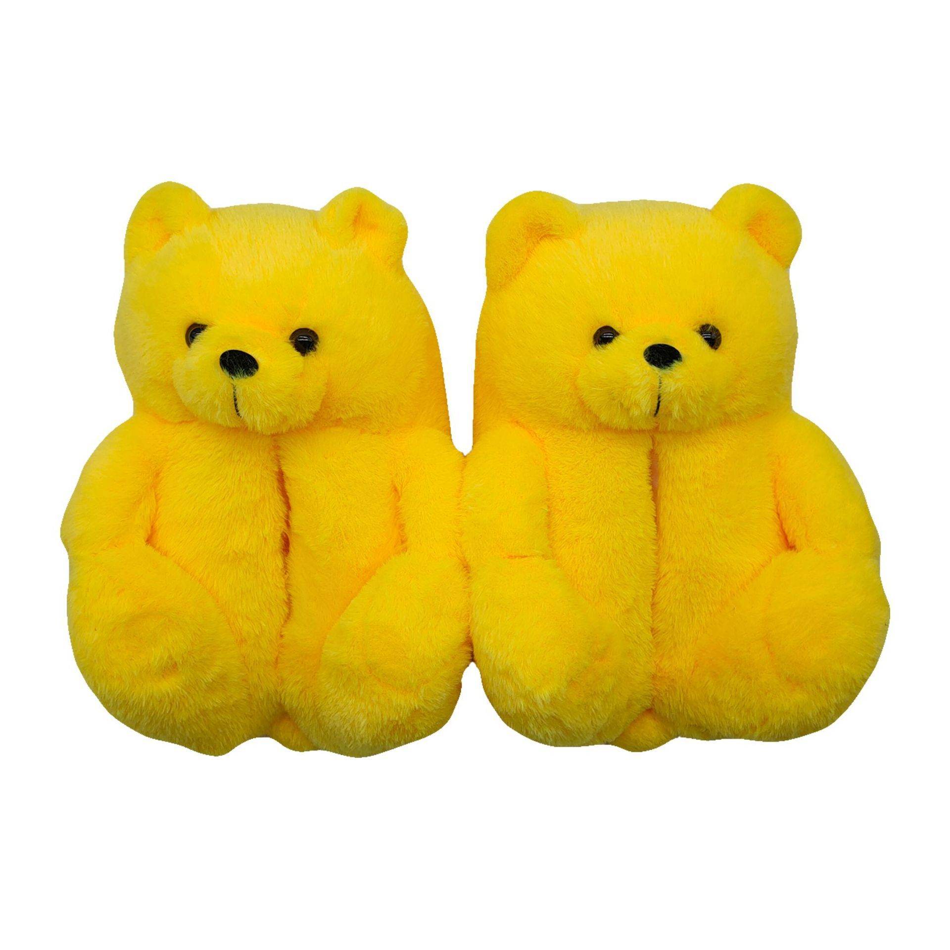 Lemonnade Soft Plush Teddy Bear Slippers - Cozy Indoor House Shoes for Women & Kids - Perfect for Winter, Lounge, and Gift Giving